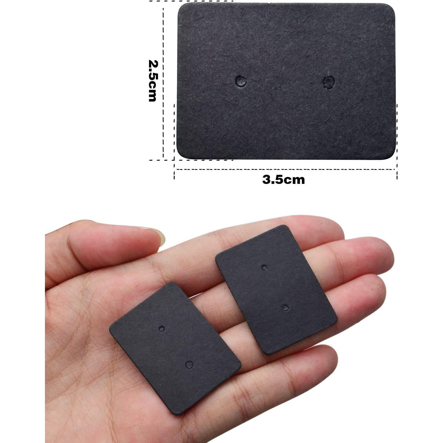 Zenomia Black Earring Display Tags Jewelry Package Hanging Cards, Small Blank Paper Ear Studs Price Label Tag Handmade Packing Accessories 100Pcs (2.5 X 3.5Cm)