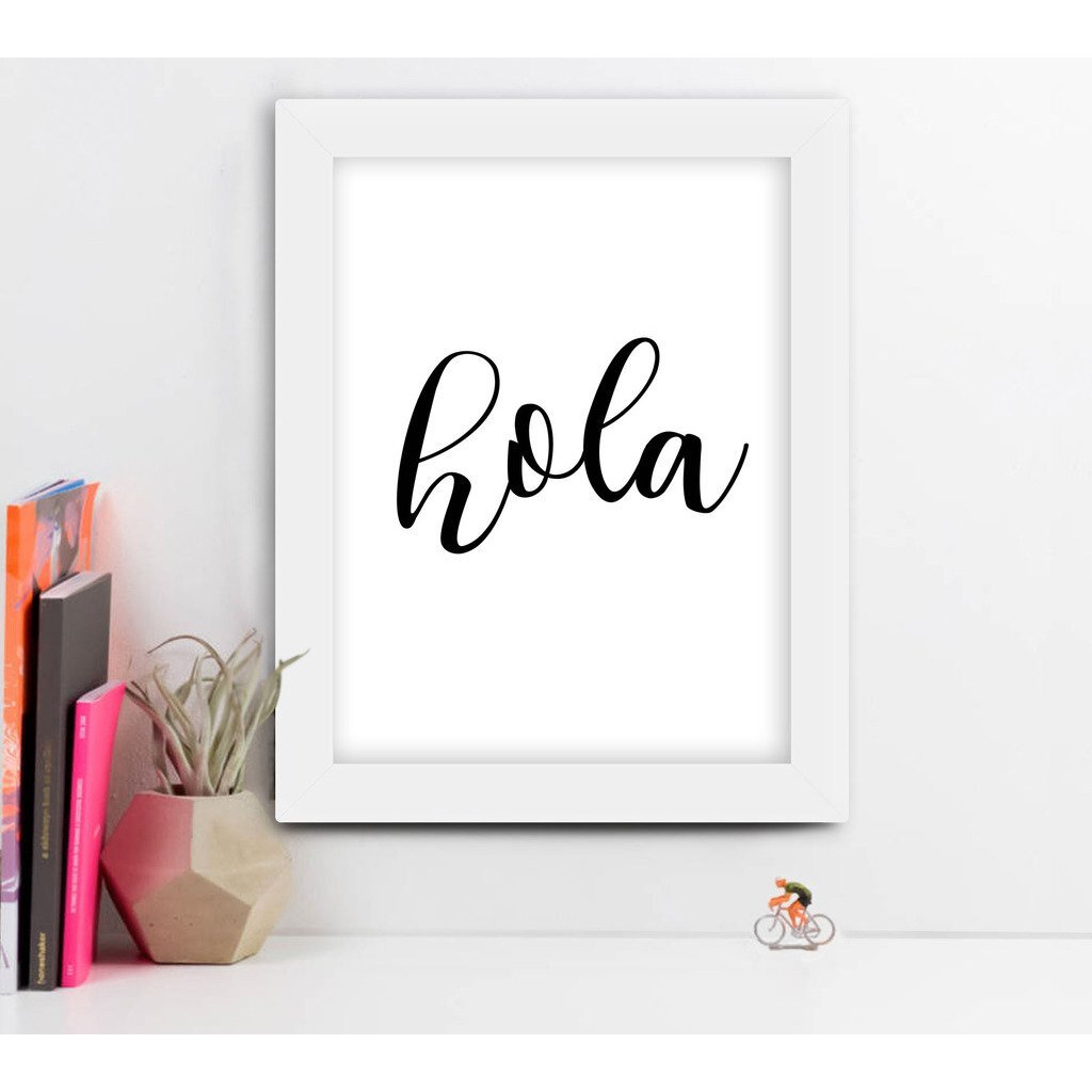 Tied Ribbons Hola Framed Poster (13.6 Inch X 10.2 Inch, Midnight Black, Standard)