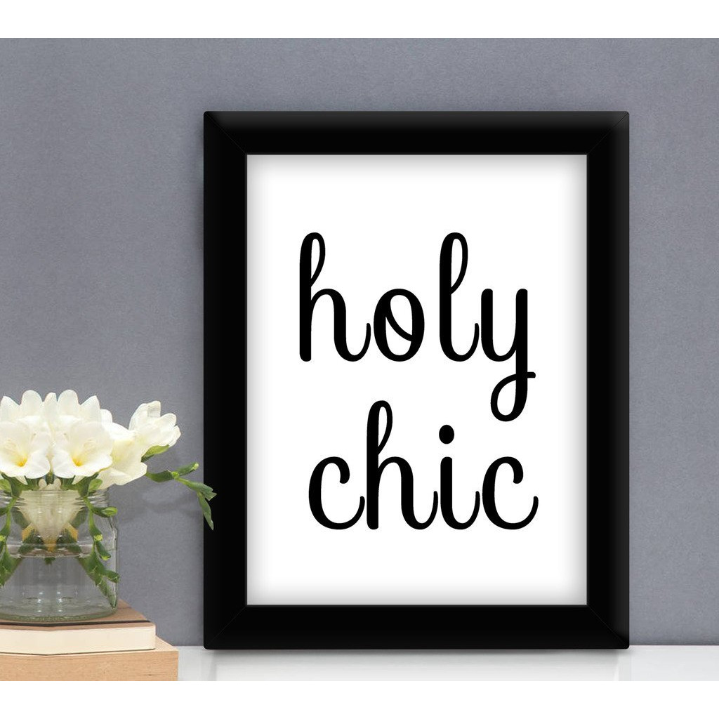 Tied Ribbons Holy Chick Wood Framed Poster (13.6 X 10.2 Inch) |Raven Black