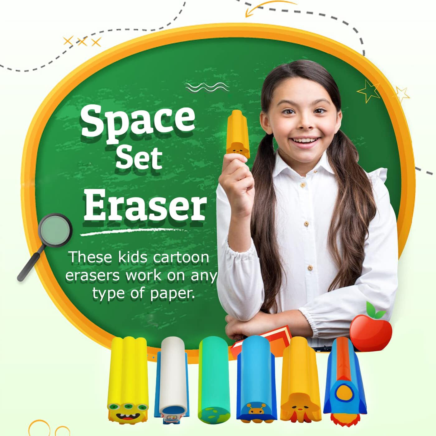 Funblast Space Theme Erasers For Kids  Kawaii Erasers, Cute Pencil Erasers For Kids, Boys, Girls, Fancy Eraser For Children School Kid, Return Gift For Kid  Multicolor