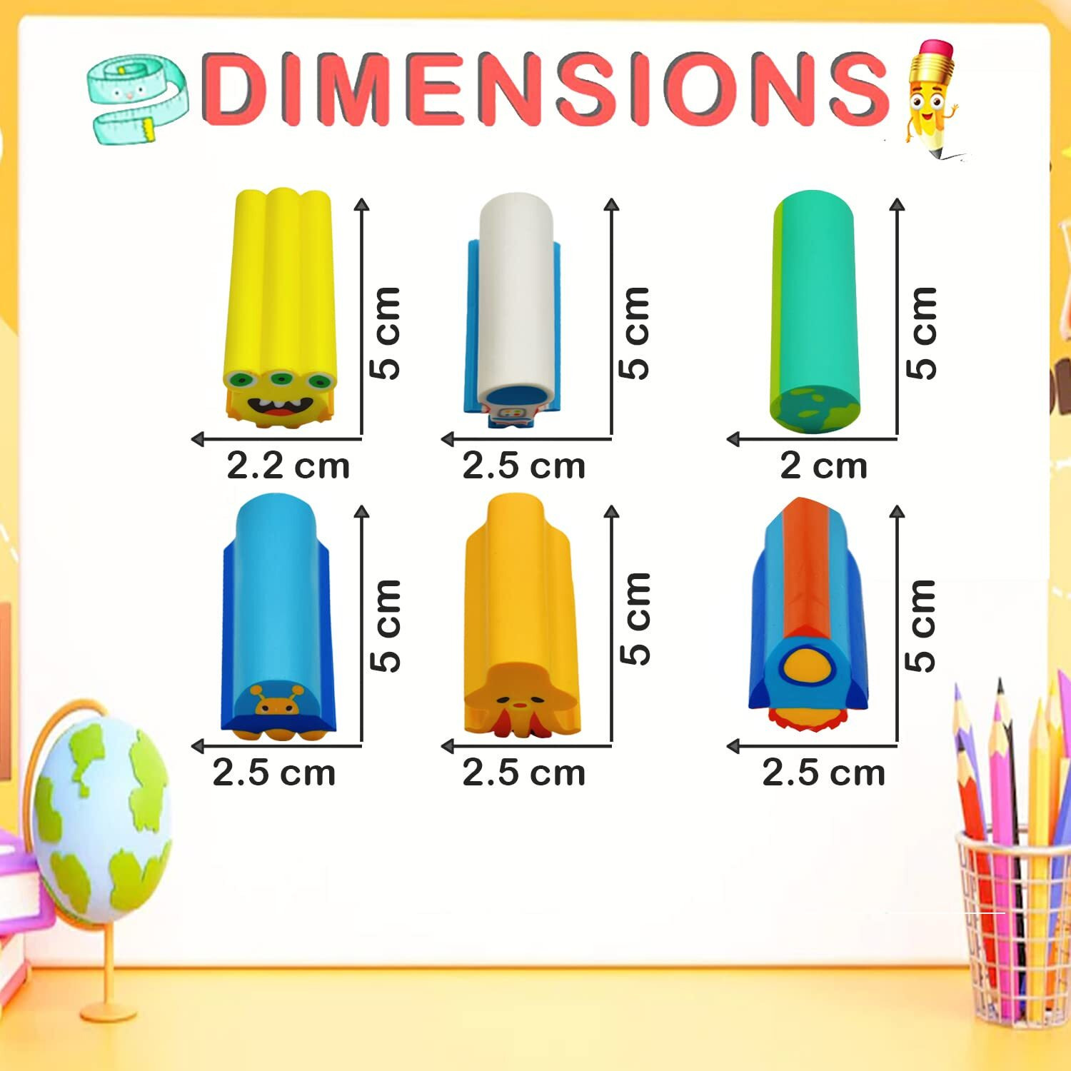 Funblast Space Theme Erasers For Kids  Kawaii Erasers, Cute Pencil Erasers For Kids, Boys, Girls, Fancy Eraser For Children School Kid, Return Gift For Kid  Multicolor