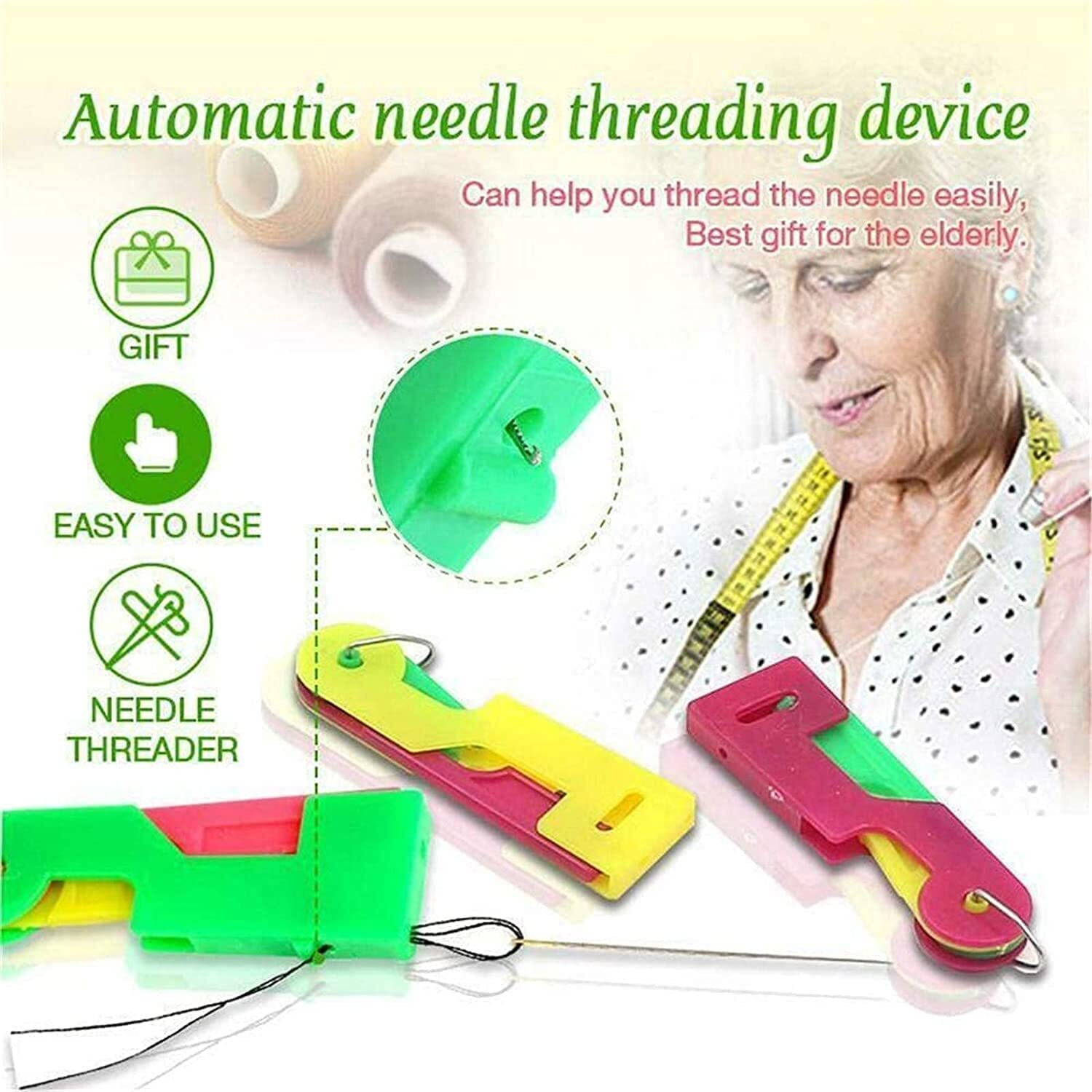 Digsmorden Automatic Sewing Needle Threader Device For Thread Insertion Guide Hand Stitching And Sewing Sewing Kit - Pack Of 2