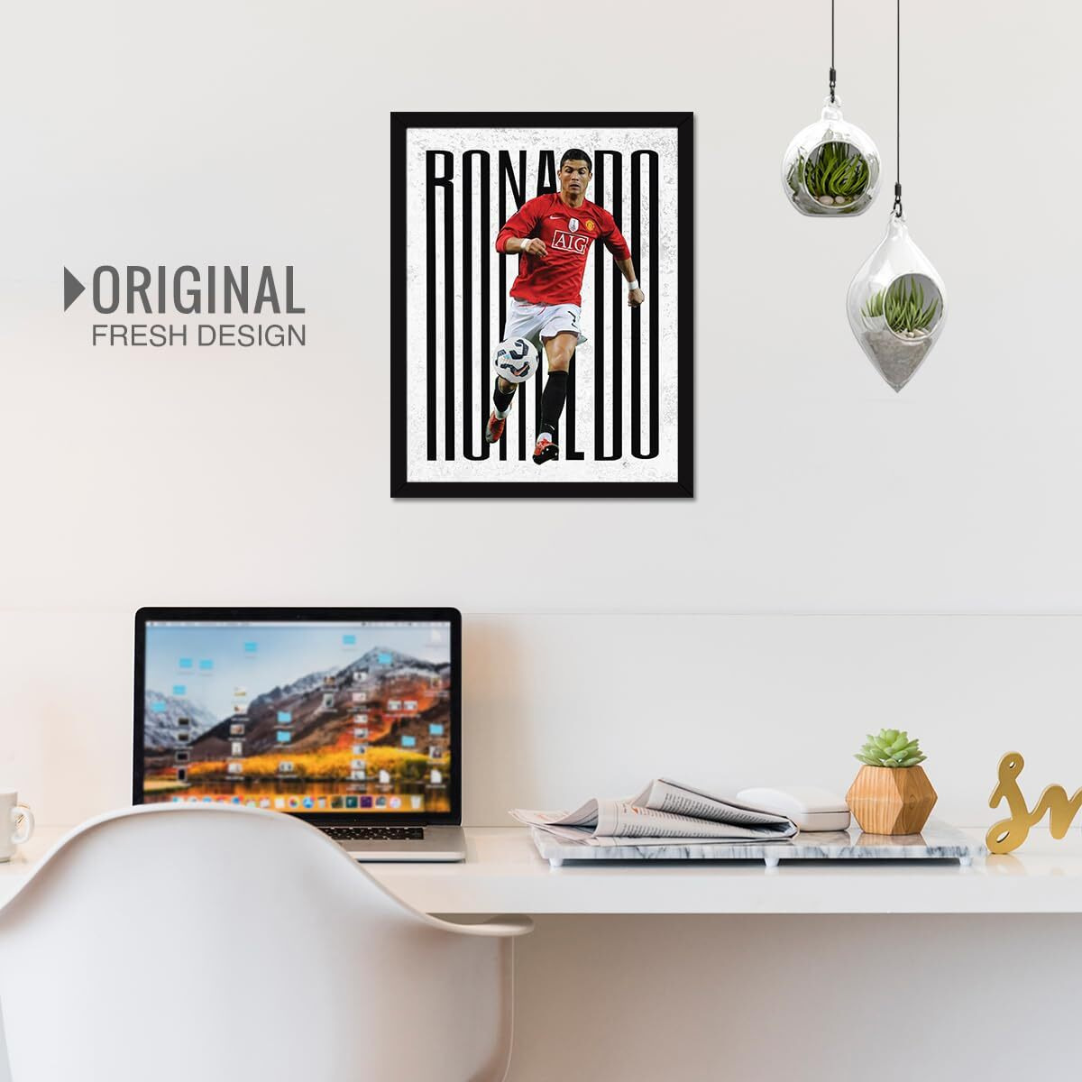 Chaka Chaundh - Ronaldo Quote Frame - Cristiano Ronaldo Posters With Frame - Football Quotes Posters  Ronaldo Photo Frame - (14 X 11 Inches)