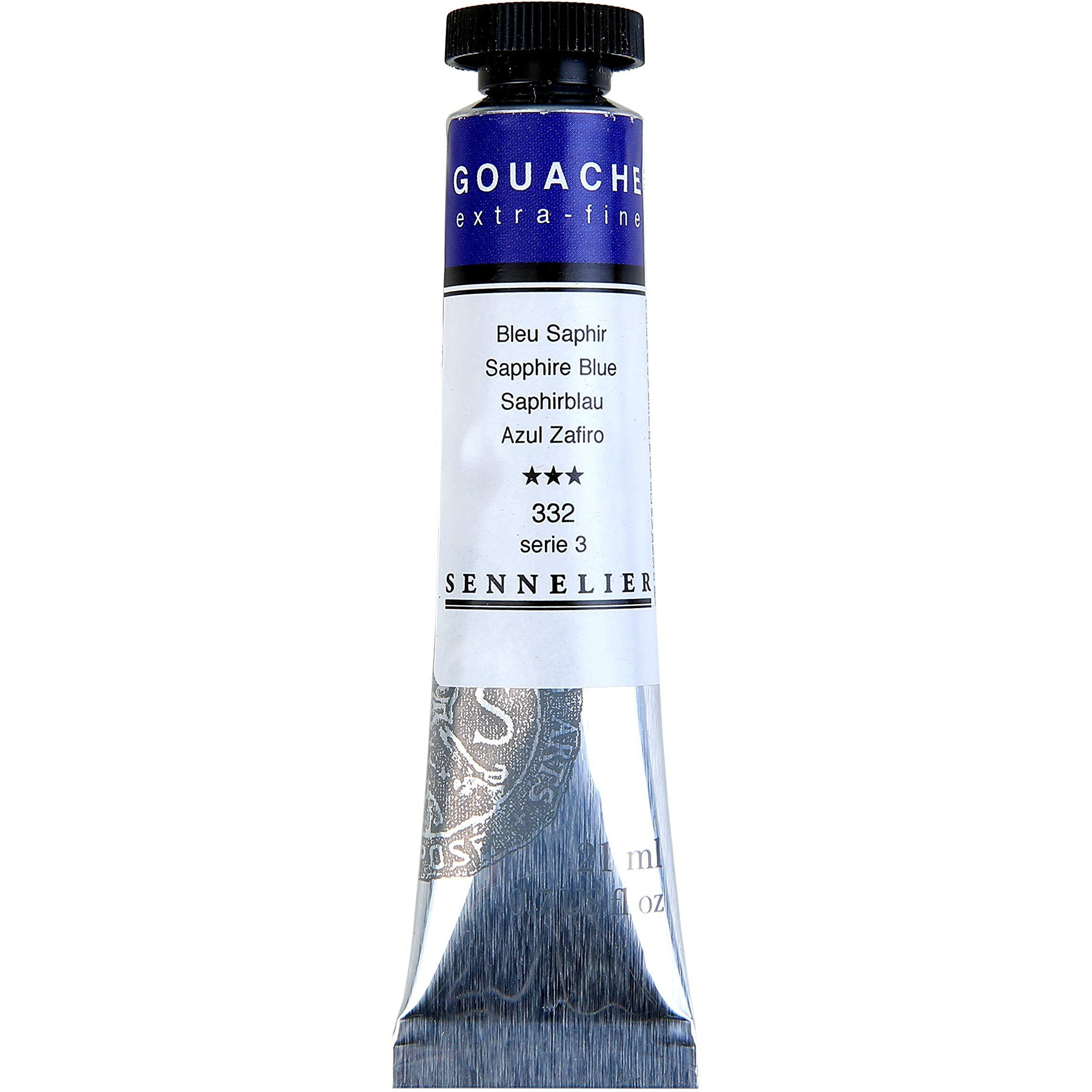 Sennelier Extra Fine Gouache Tube 21Ml (S3 Sapphire Blue) | Ideal For Watercolor And Mixed Media Paper Pads Also With Primed Canvas,Illustration Boards