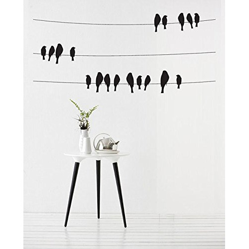 Asmi Collections Pvc Wall Stickers Beautiful Black Birds