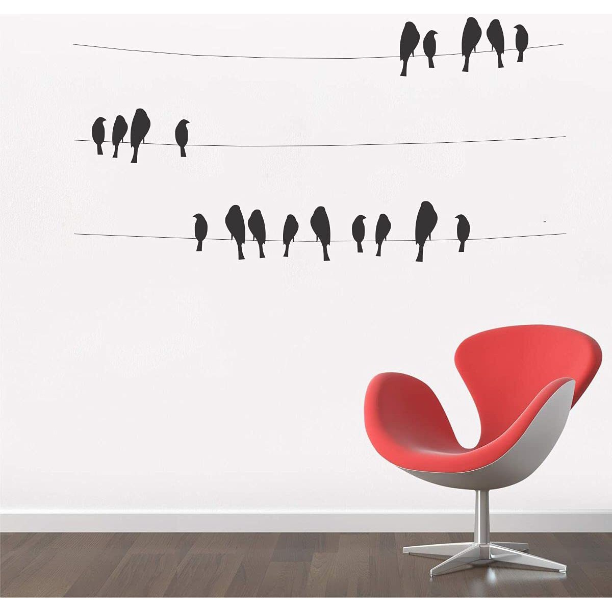 Asmi Collections Pvc Wall Stickers Beautiful Black Birds