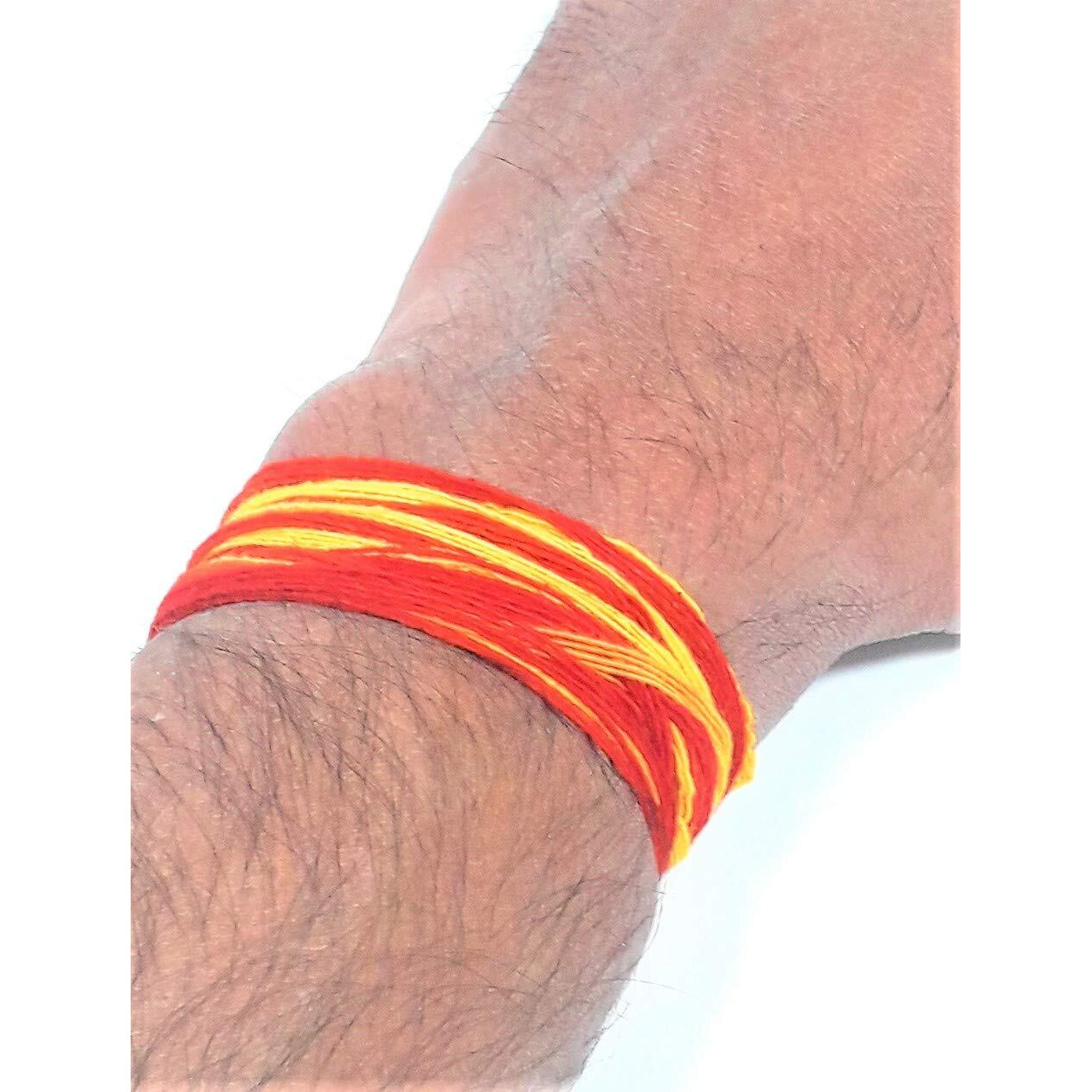 Kuhu Creations Vedroopam Sacred Thread Puja, Kalawa Mauli, Nazar Dhaga, For Religious, Astrological-Planets. (Red Yellow- Jumbo Cotton Reel, 1 Units)