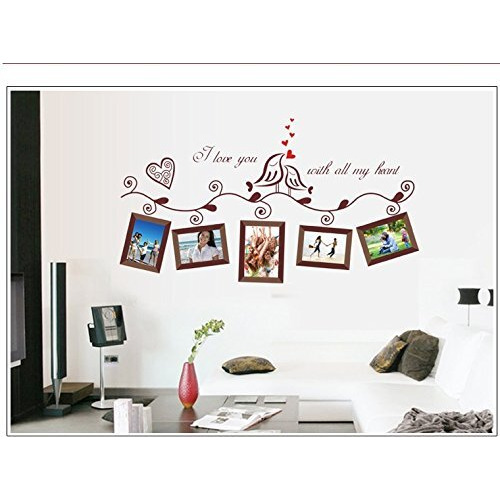 Jaamso Royals Photo Frame Design Decorative Vinyl Self Adhesive Peel And Stick For Bed Room Living Room Wall And Home Decor Wall Sticker, 45 Cm X 60 Cm, Multicolour