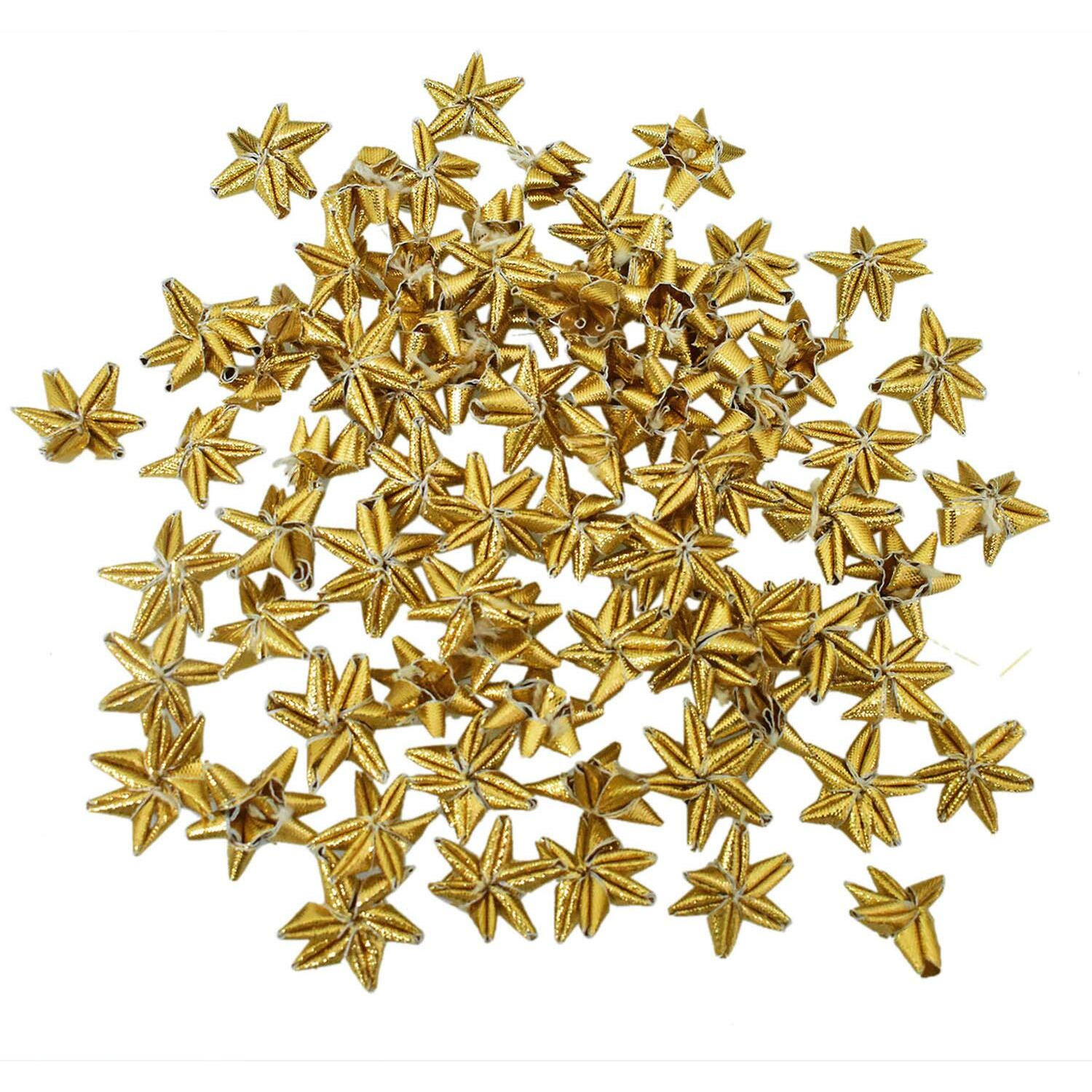 Embroiderymaterial 3Cm Gota Patti Flowers Appliques Patches For Embroidery Decoration And Craft Making(Gold Color,100 Pieces)