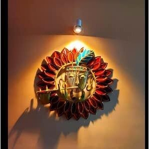 Rsn Vintage Krishna Basuri Wall Decoration, Metal Wall Sculpture, Modern Metal Wall Decor, Wall Art For Bedroom, Wall Hanging & Decorative Mounted Art Sculpture For Living Room - 23 Inch