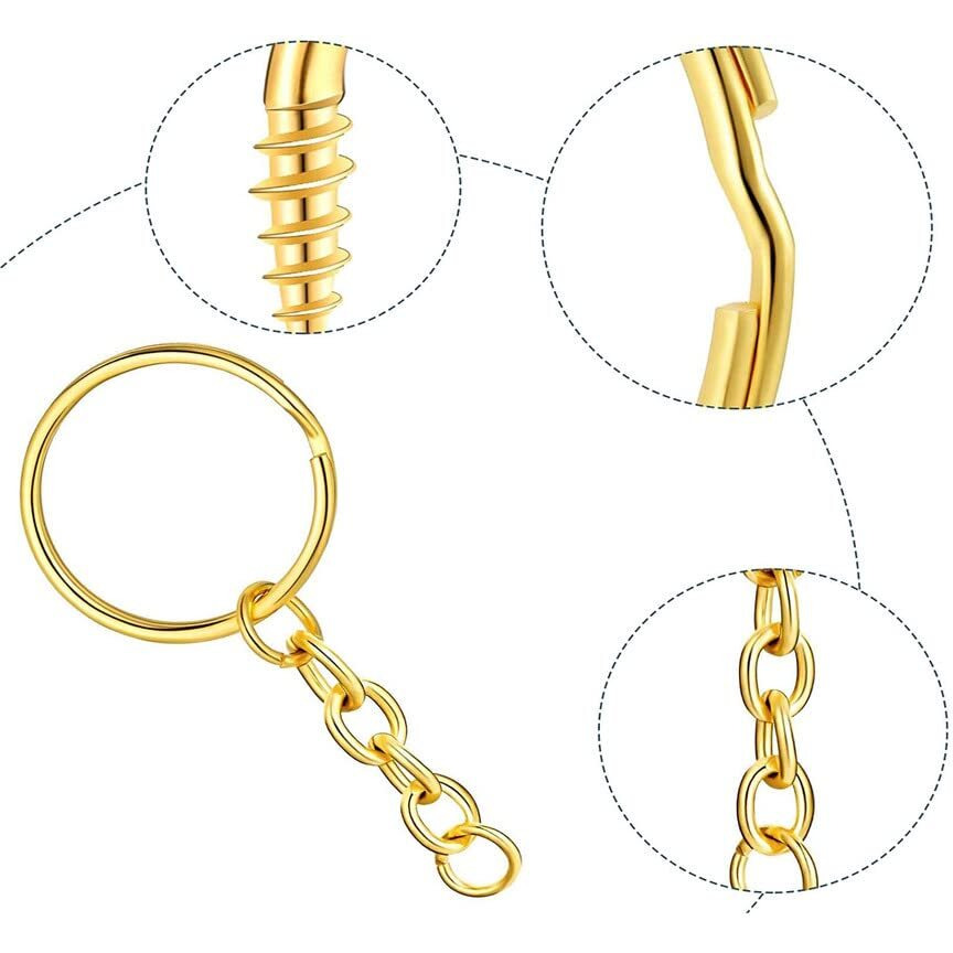 Diy Crafts 5 Chain+Key Chain, Silvery, (5 Chain+Key Chain, Silvery) Dhook Type Swivel C(5 Chain+Key Chain, Silvery)