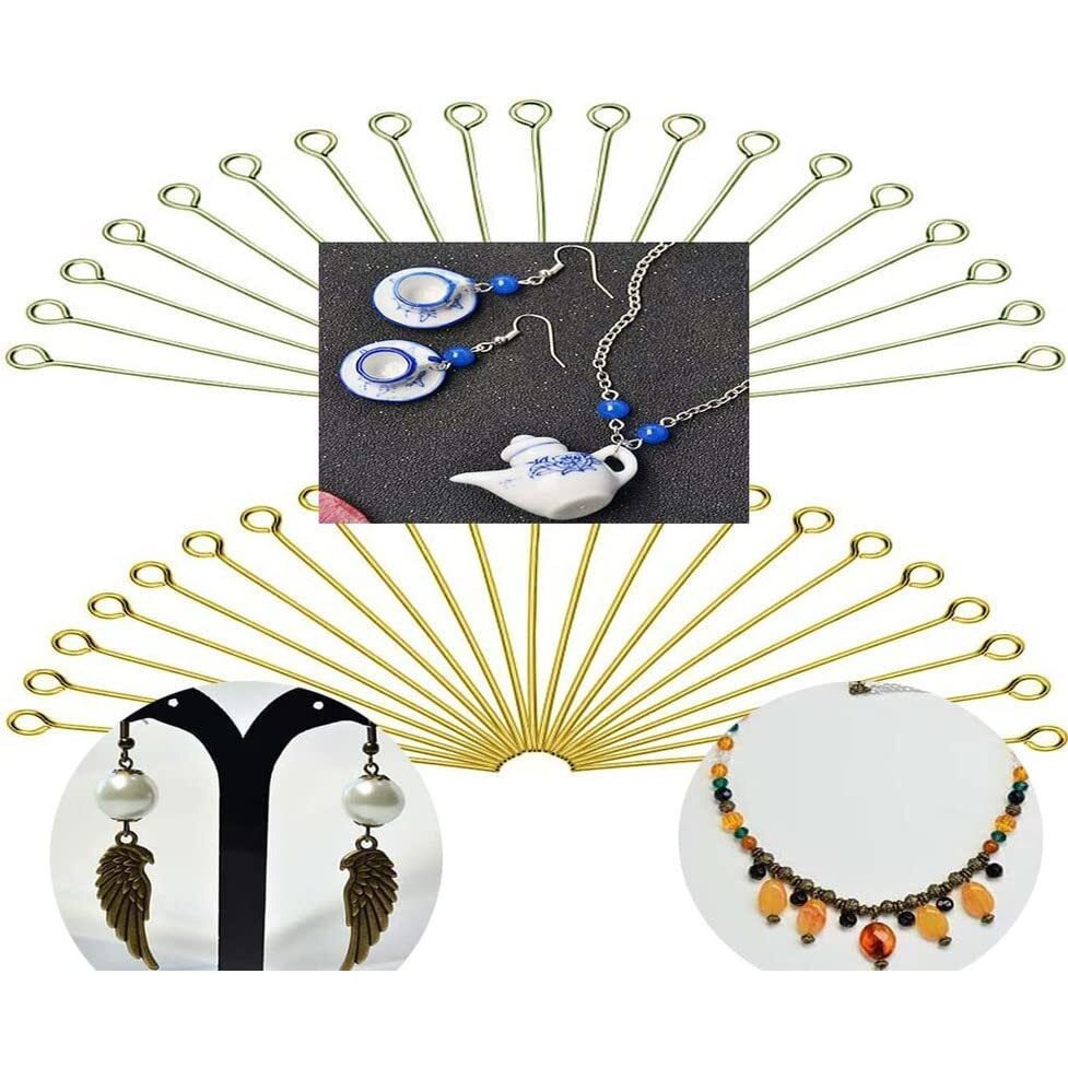 Diy Crafts 900 Gram, Dull Grey Black, 3 Sizes Mix 304 Steel Head Pins Findings 21 Gauge(0.7Mm) Open Eye Pin For Earring Pendant Bracelet Necklace Jewelry Diy Craft Mak(900 Gram, Dull Grey Black)