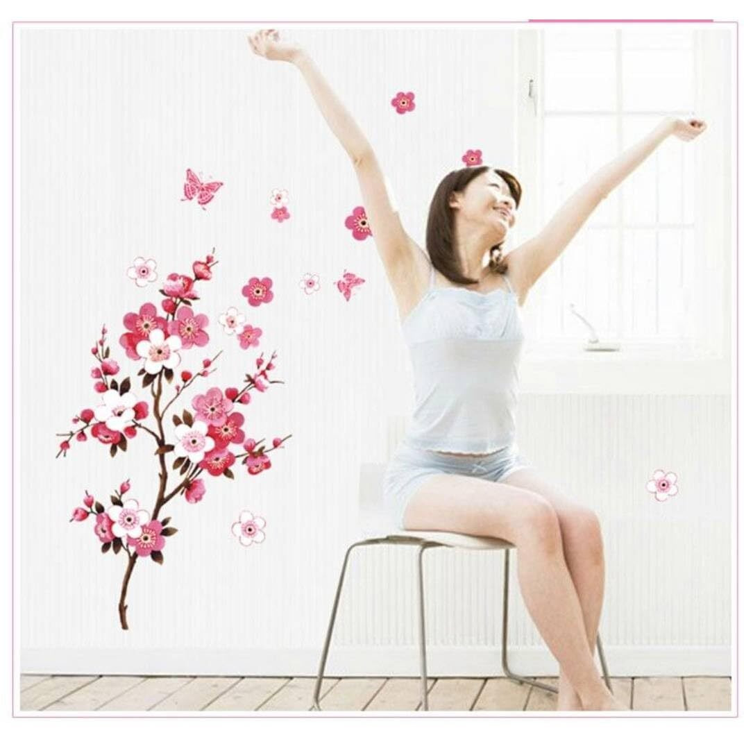 Heureka Blossom Flower Wall Stickers For Living Room - Floral Nature Garden Design For Home Walls (45 Cm X 60 Cm)