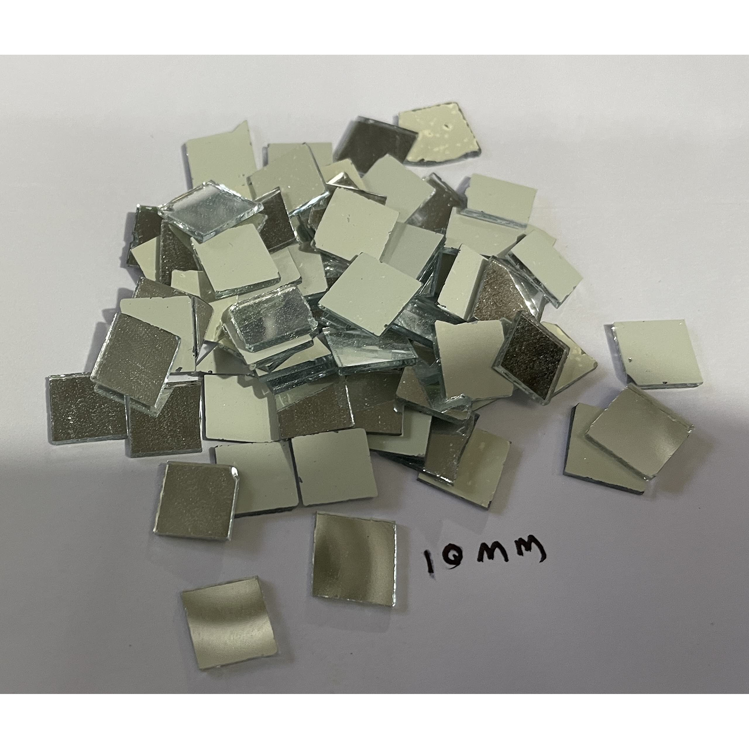 Omx Square Shape Mosaic Mirror Pieces For Embroidery & Craft Making, 10Mm X 10Mm (500Pc, 100 Gram)