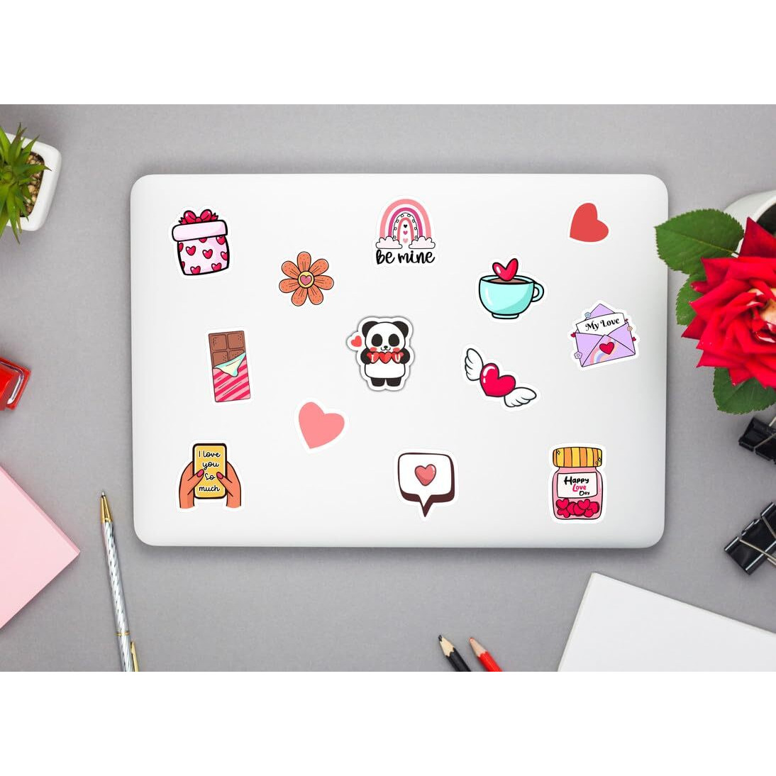 Townbus | 38 Love Stickers | Perfect For Valentine Gift,Laptops,Mobiles,Waterbottles,Journals,Scrapbookings Etc