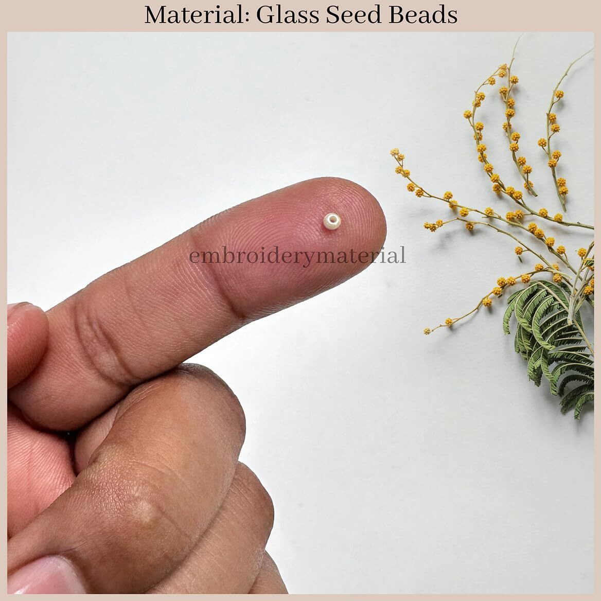 Embroiderymaterial (11/0) 2Mm Glass Beads For Jewellery Making, Bracelet Making, Diy, Craft, Embroidery Work, Toran Making, Pusalu Making Etc (Cream Color, 100 Gram)
