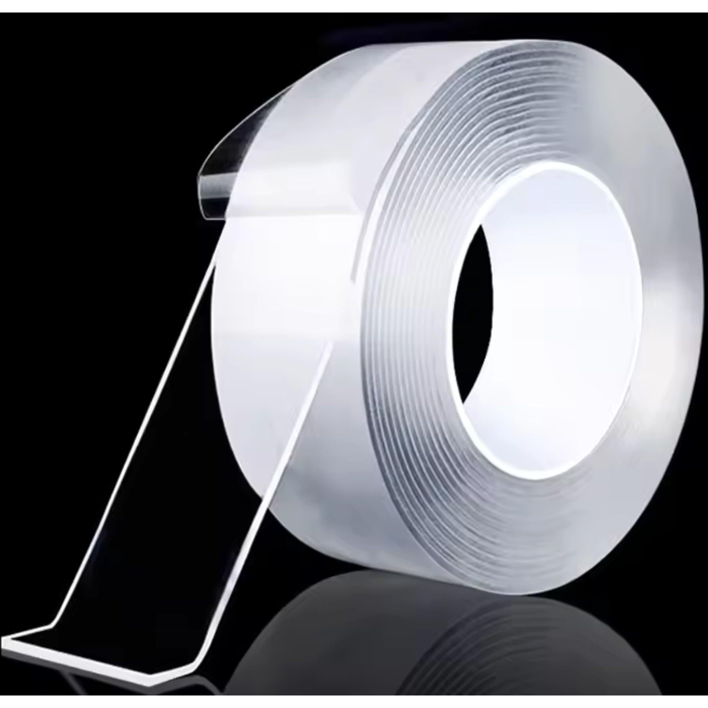 Konvio Neer 3 Meter Heavy Duty Double-Sided Washable Tape Adhesive, Reusable, Strong Sticky Tape For Wall, Office, Kitchen, Household, Schools, Removable, No Damage (1Mm X 30Mm X 3M)