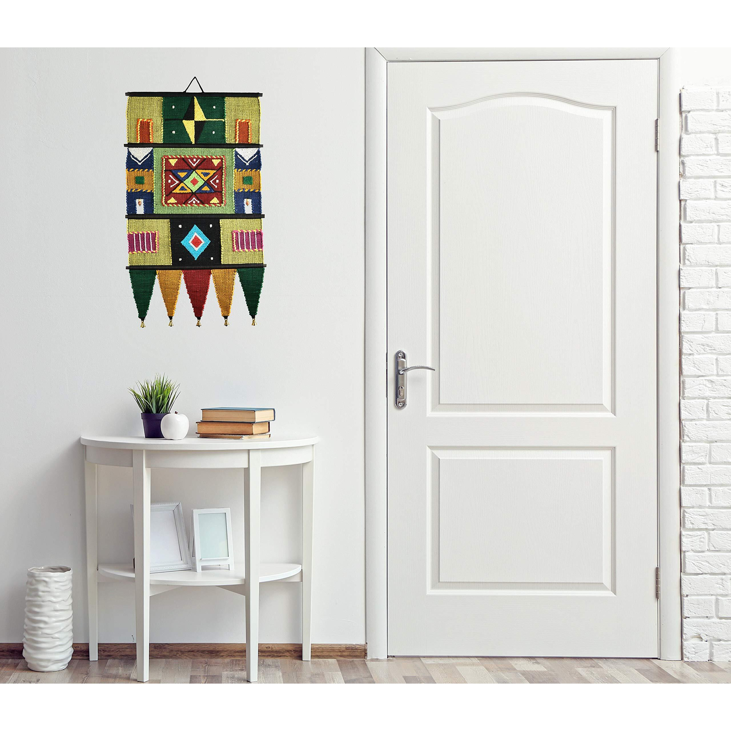 Varunavi Handloom Cotton Wall Hanging For Home Wall Decor Tapestry 18" X 32" Rangoli