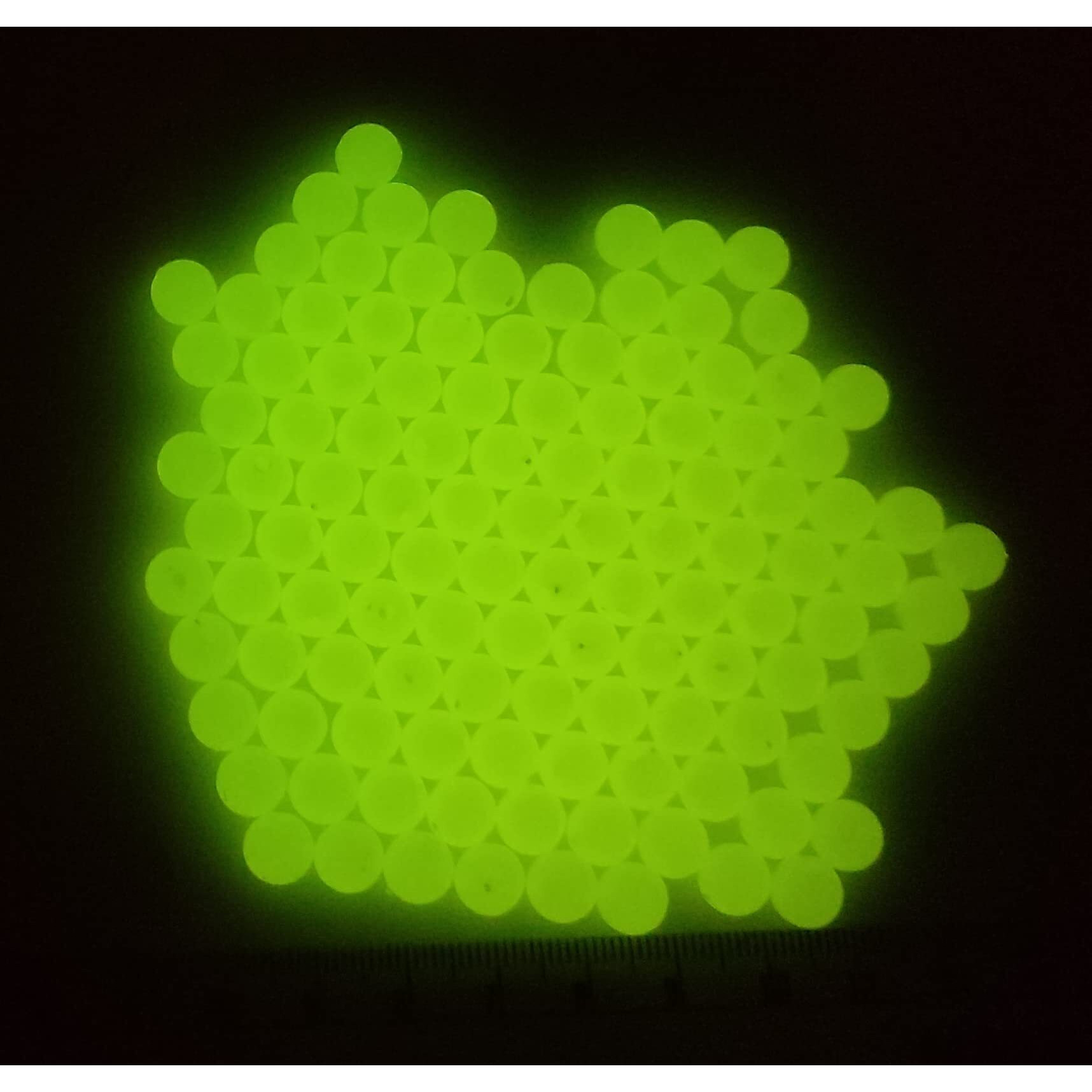 Get-Set-Go Glow In Dark Pearl Round Beads 8Mm Pearl Beads (100 Pcs (8Mm)),Green