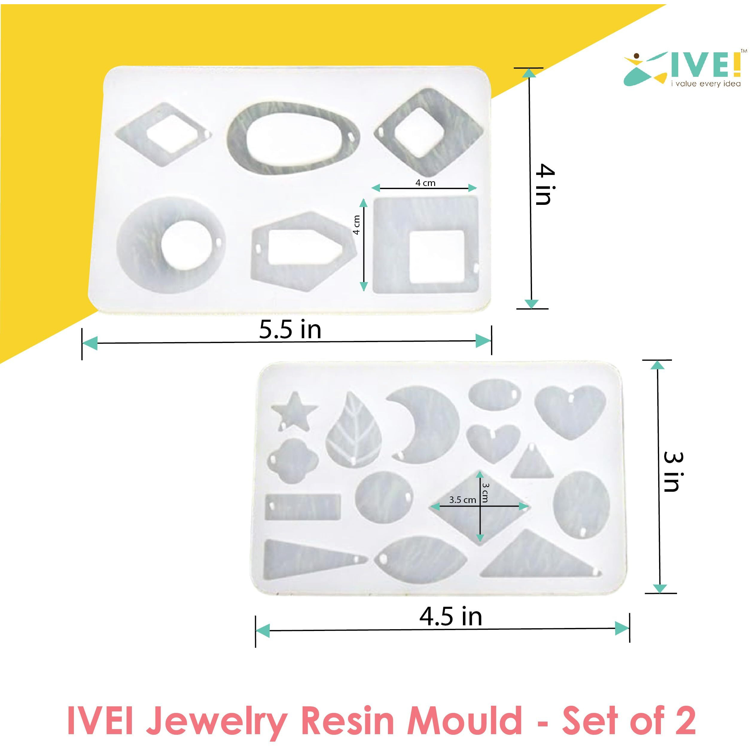 Ivei Circle Coaster Mould 4 Inch - Set Of 4 Durable, Flexible Silicone Molds For Diy Resin Coasters, Home Decor, And Crafting Projects - Easy Release, Reusable, Non-Stick (Jewellery Mould Set)