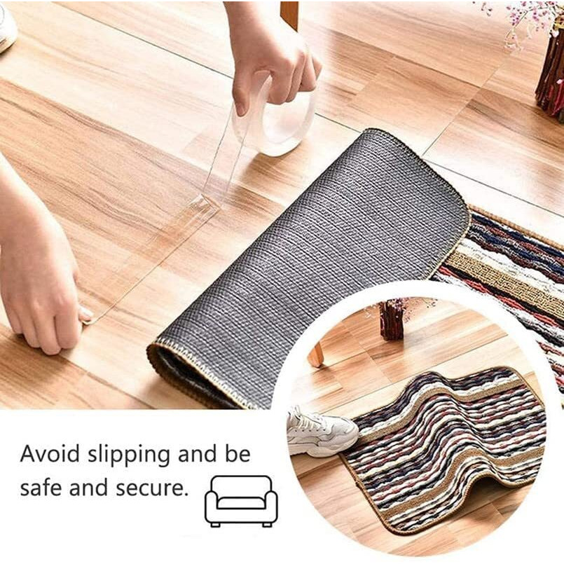 Dlala Adhesive Two Way Tape, Double Sided Tape For Wall, Car, Carpet, Floors, Heavy Duty Grip Tape, Safe Waterproof Tape, Strong Sticky Wall Tape, 3Mm Roll Of Thin Reusable(3 Mtr)