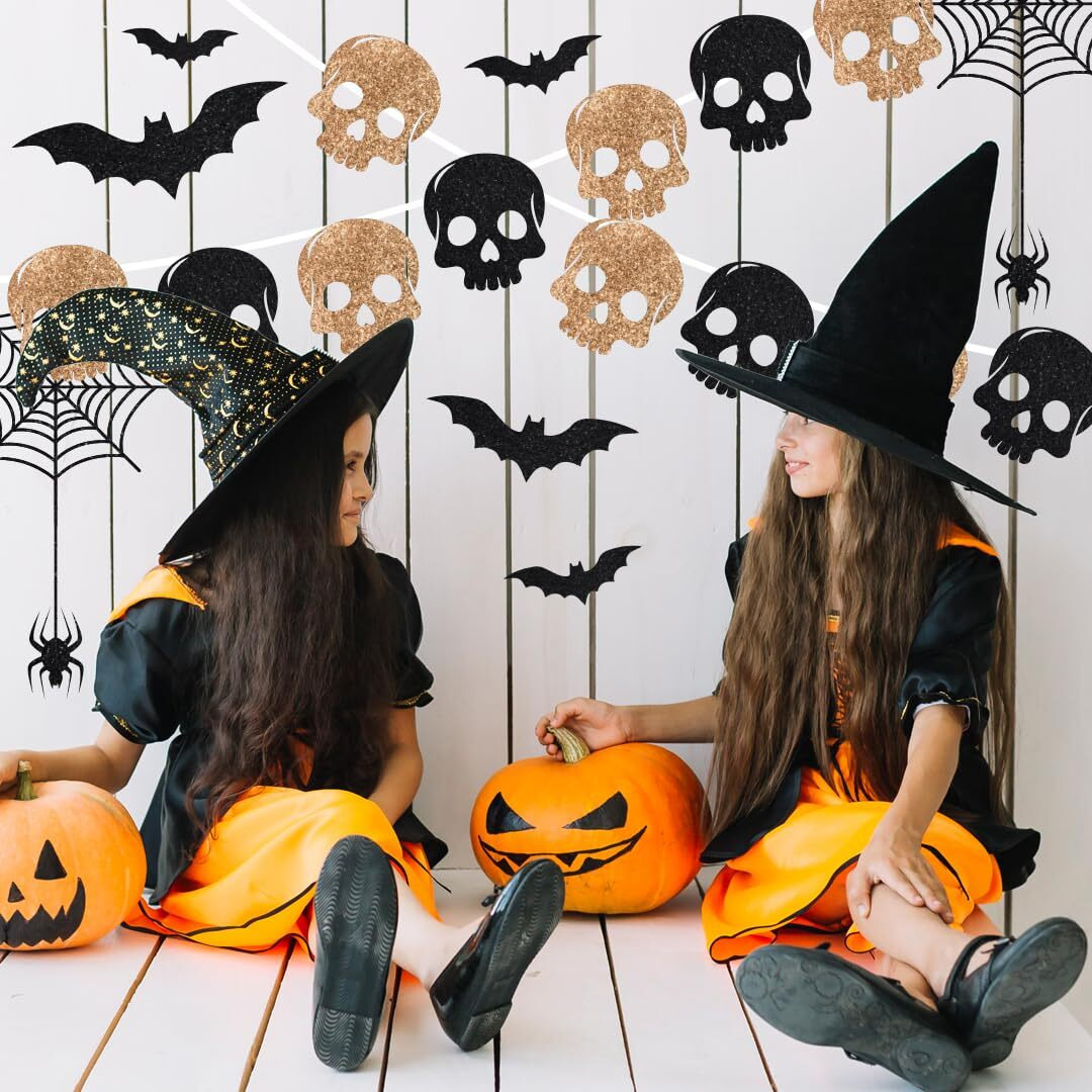 Festiko Black/Pink/Bronze/Silver Glitter Cardstock Sheets For Halloween (Pack Of 20, A4, 250 Gsm), Premium Glitter Paper For Crafts, A4 Glitter Card Stock For Diy Projects