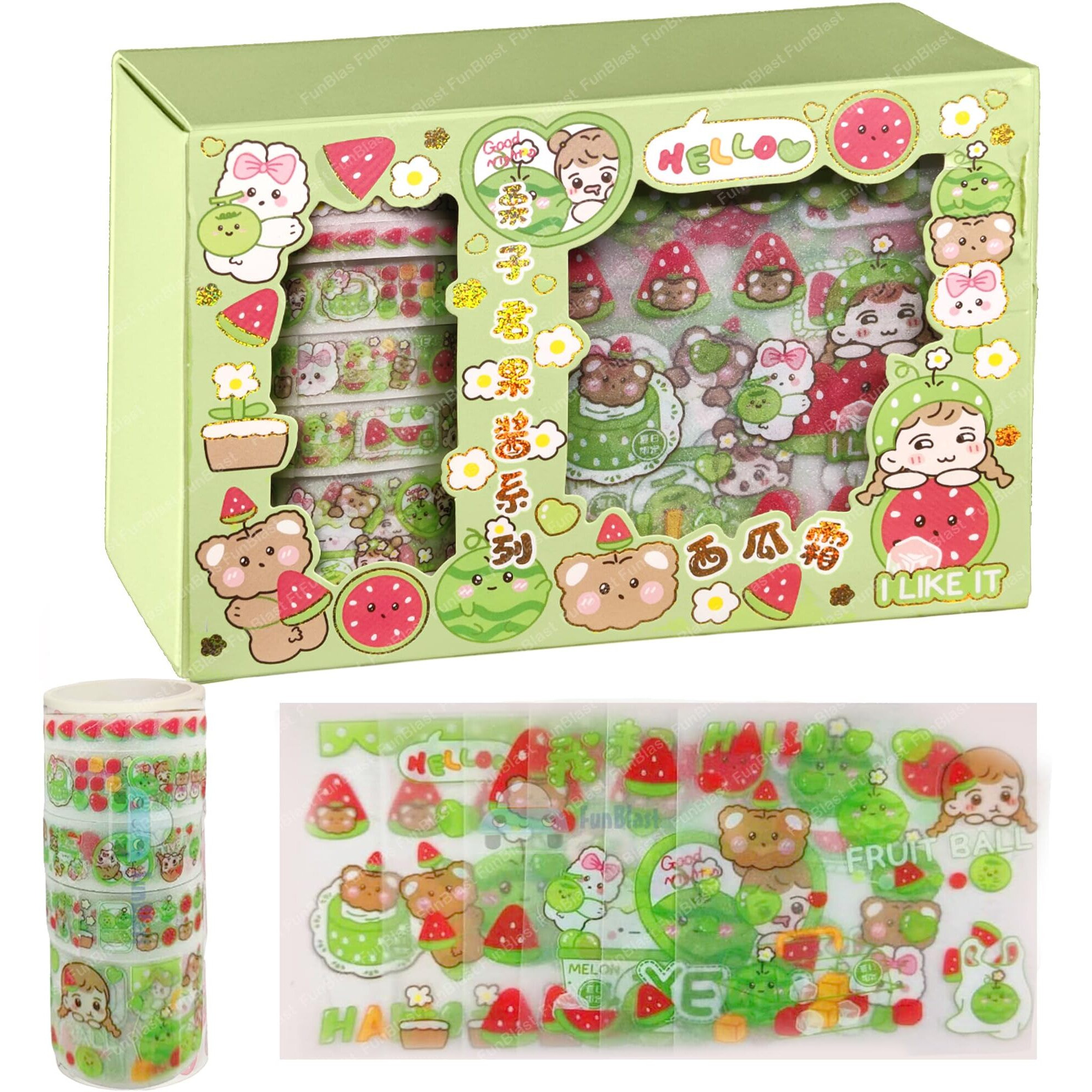 Funblast Washi Tape Set, Cute Washi Tape Set, Designer Decorative Masking Tapes For Diy Crafts Arts Scrapbooking Bullet Journal Planners (Random Color And Design)