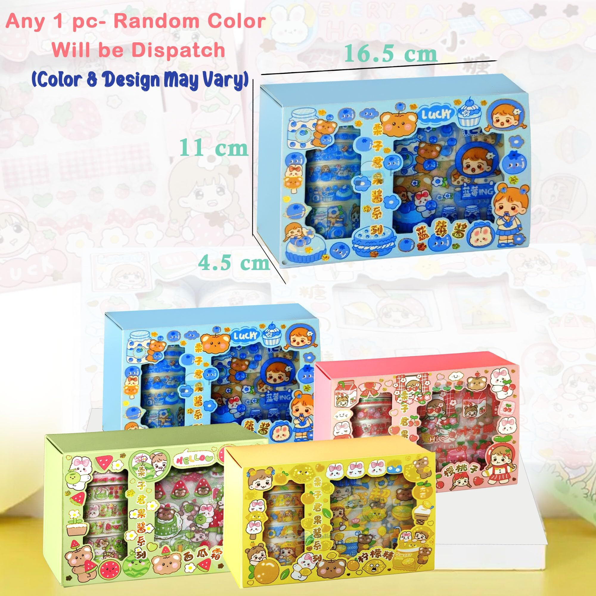 Funblast Washi Tape Set, Cute Washi Tape Set, Designer Decorative Masking Tapes For Diy Crafts Arts Scrapbooking Bullet Journal Planners (Random Color And Design)