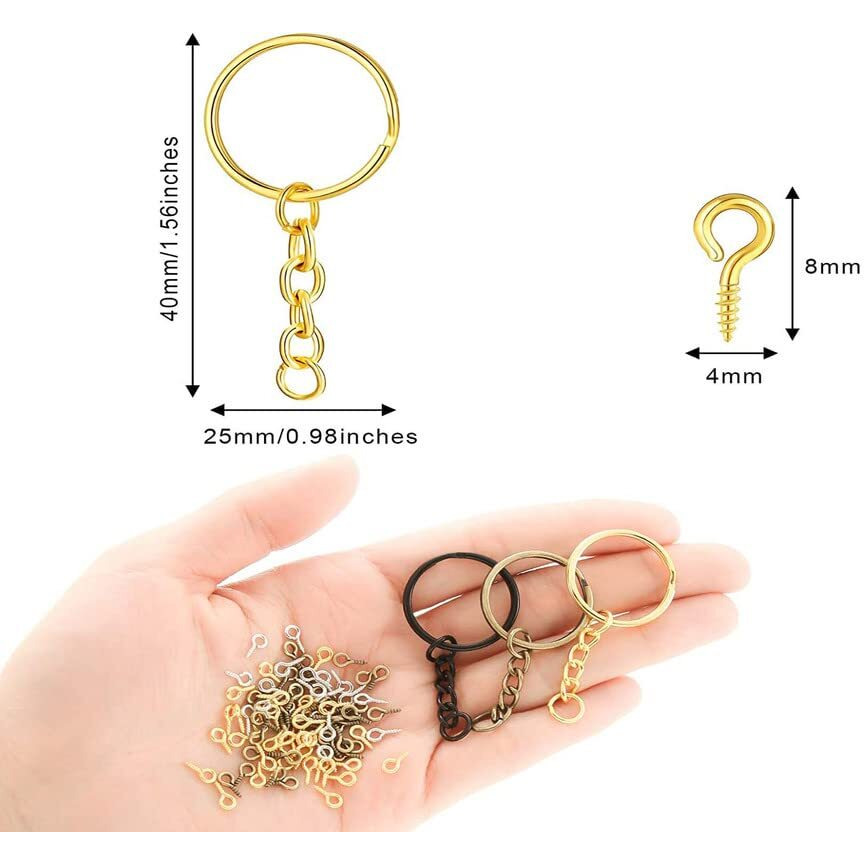 Diy Crafts 50 Chain+Key Chain, White Nickel, (50 Chain+Key Chain, White Nickel) Dhook T(50 Chain+Key Chain, White Nickel)
