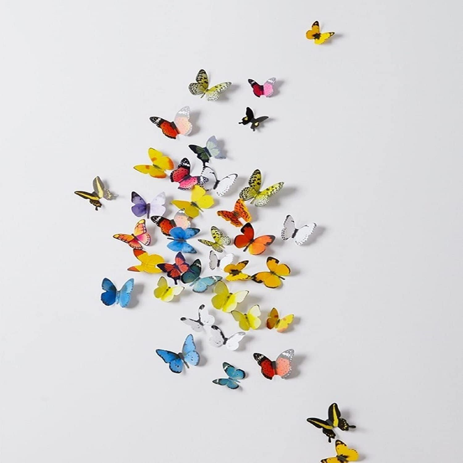 Jaamso Royals Multicolor 3D Butterflies Wall Sticker Self Adhesive Peel And Stick For Wall Decor And Home Decor 1 Combo Of 19 Piece (Pvc Vinyl, 21 Cm X 29.7 Cm, 3D Stickers)