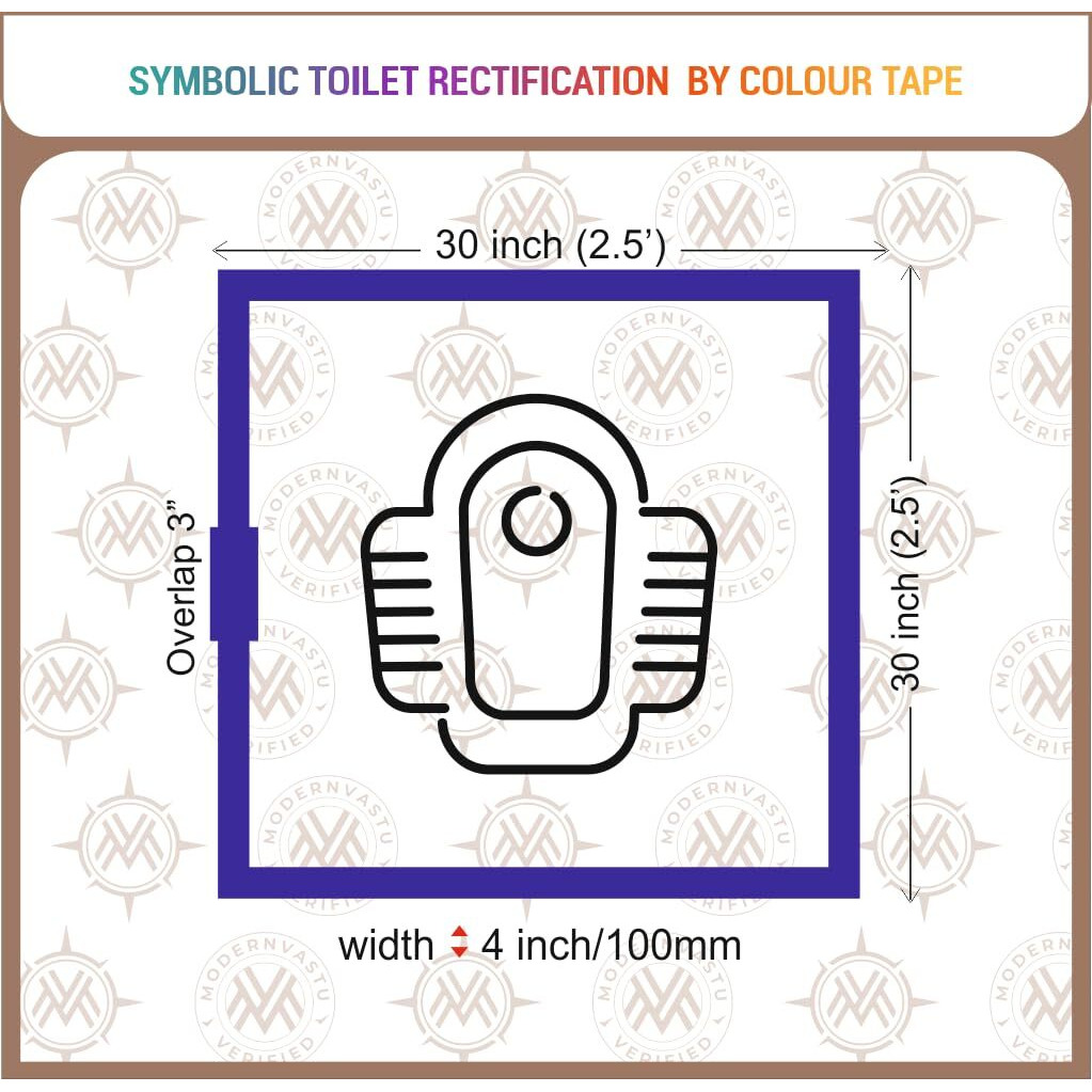Mv Vastu Remedies Colour Tape | Size 4&quotInch/100Mm, 20 Meter (Main Entrance & Toilet Correction)  Pack Of 1 (Blue)