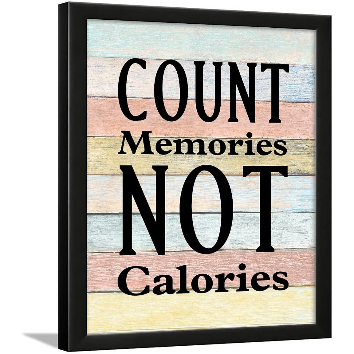 Chaka Chaundh - Kitchen Quotes Wall Frames - Dining Quotes Frame - Count Memories Not Calories - Kitchen Quotes Framed Posters - Dining Quotes Frames For Room & Hall - (14 X 11 Inches) (Food Calories - Vintage - Multicolor)
