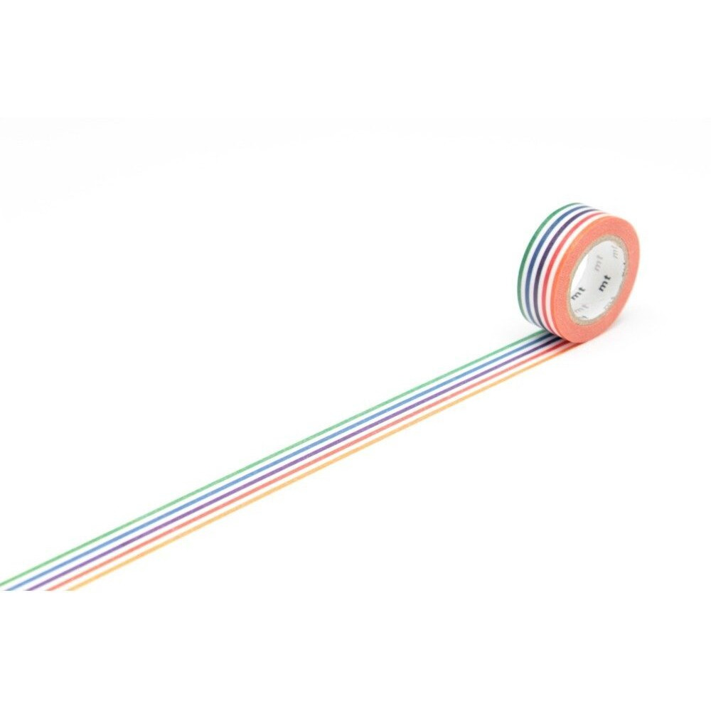Mt Washi Masking Tape Kids Series, 15 Mm X 7 Mtrs Shade - Colorful Border, (Pack Of 1)