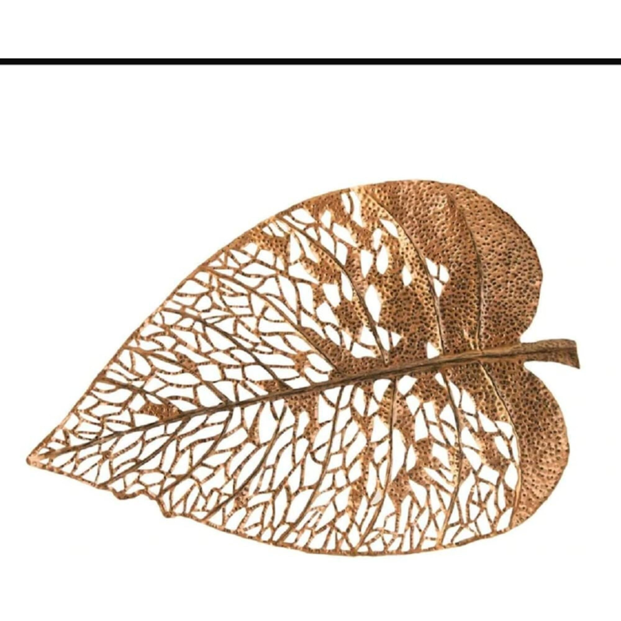 World Decor Pan Leaf Set Of 3 [Size(In) Big(31) Med(24) Small(18) ](Artificial, Decorations, Gold)