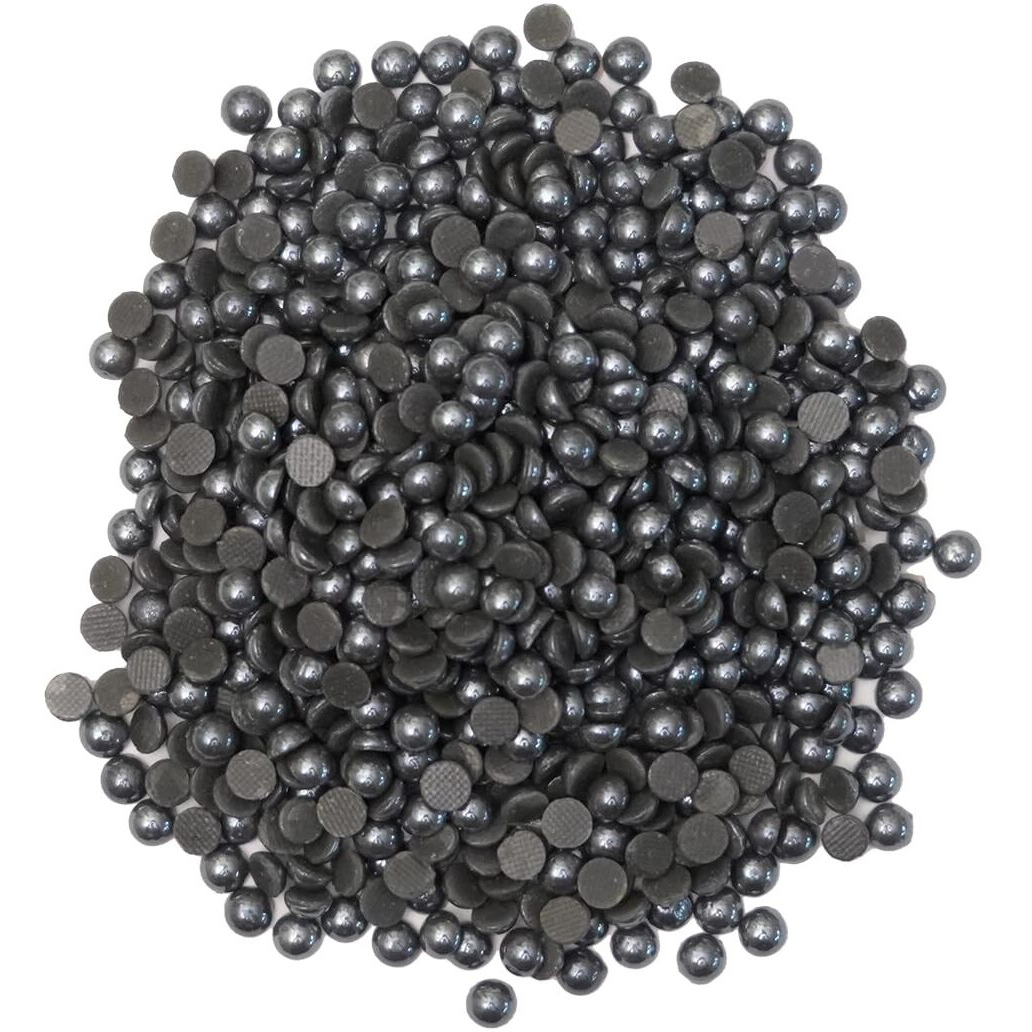 Embroiderymaterial 4Mm Ceramic Hotfix Round Flatback Beads For Fabric, Craft, Shoes, Wedding Dress Embellishments, Bags, Jewellery Making, Diy (Gunmetal, 720 Pieces)
