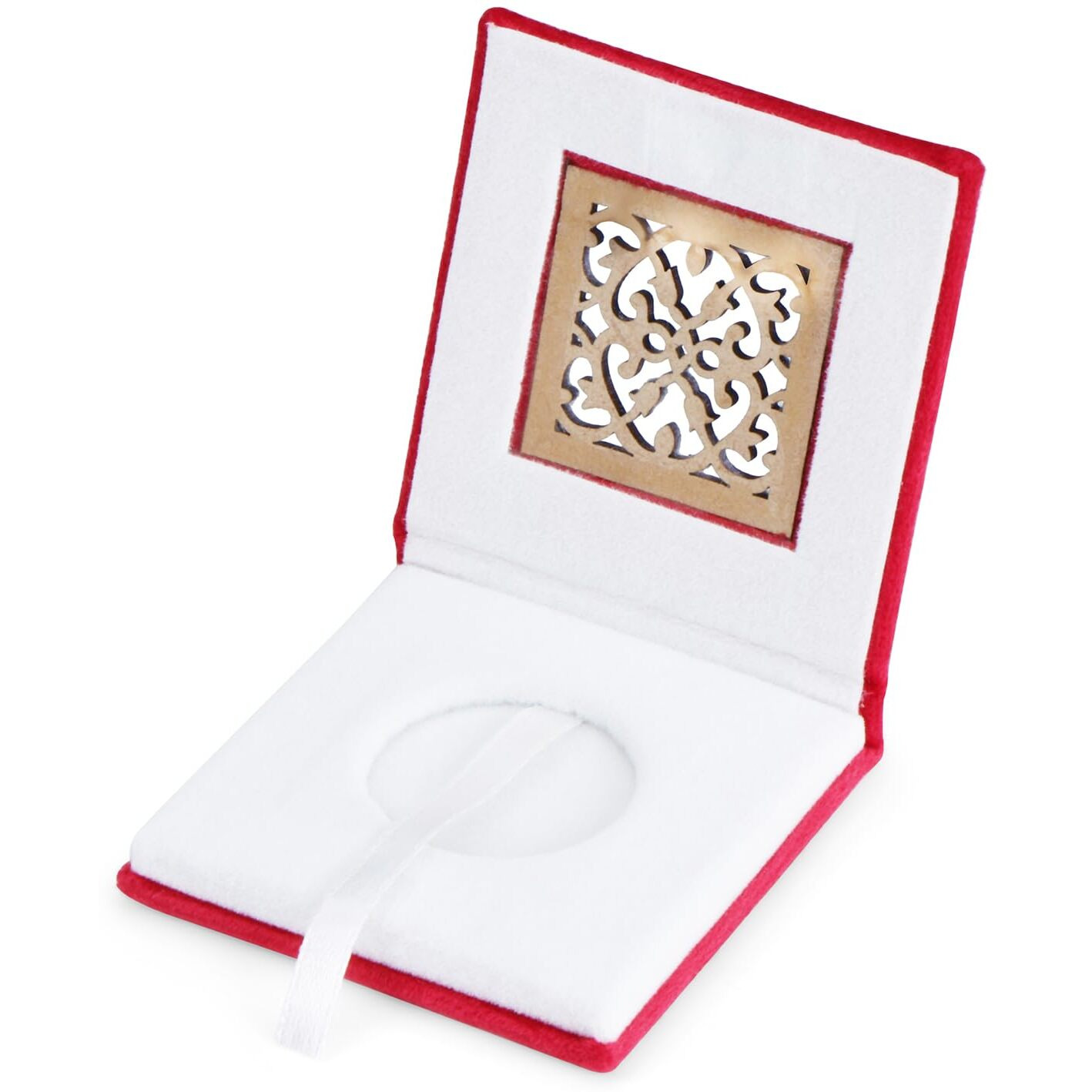 Badhai Box By Osasbazaar Decorative Coin Box, Perfect For Gifting Pure Silver Coins At Weddings, Festivals And Special Events - Red Laser Cut For 1 Silver Coin Of 10 Grams (Set Of 5)