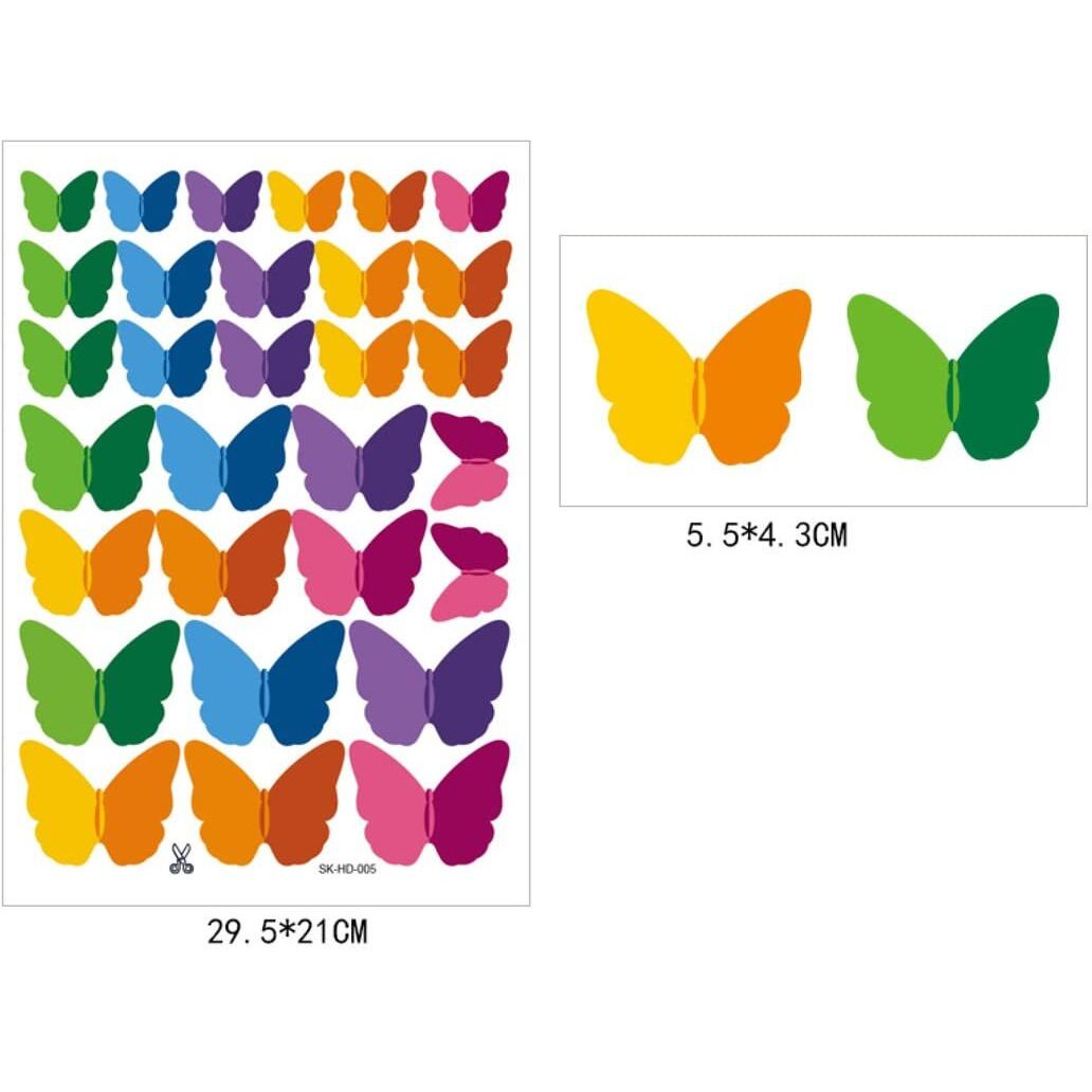 Jaamso Royals Multicolor 3D Butterfly Self Adhesive Home Dcor Wall Sticker (21 Cm X 29.7 Cm)