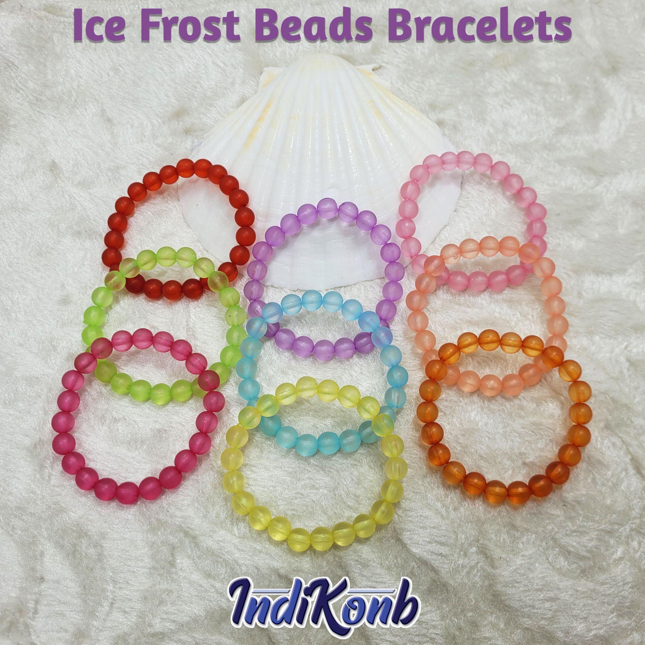 Indikonb Icefrost Matte Translucent Frosted Beads | 8Mm Plastic Beads For Jewellery Making | Perfect For Bracelet Making, Craft Kits, And Diy Jewelry Projects. (Light Pink)