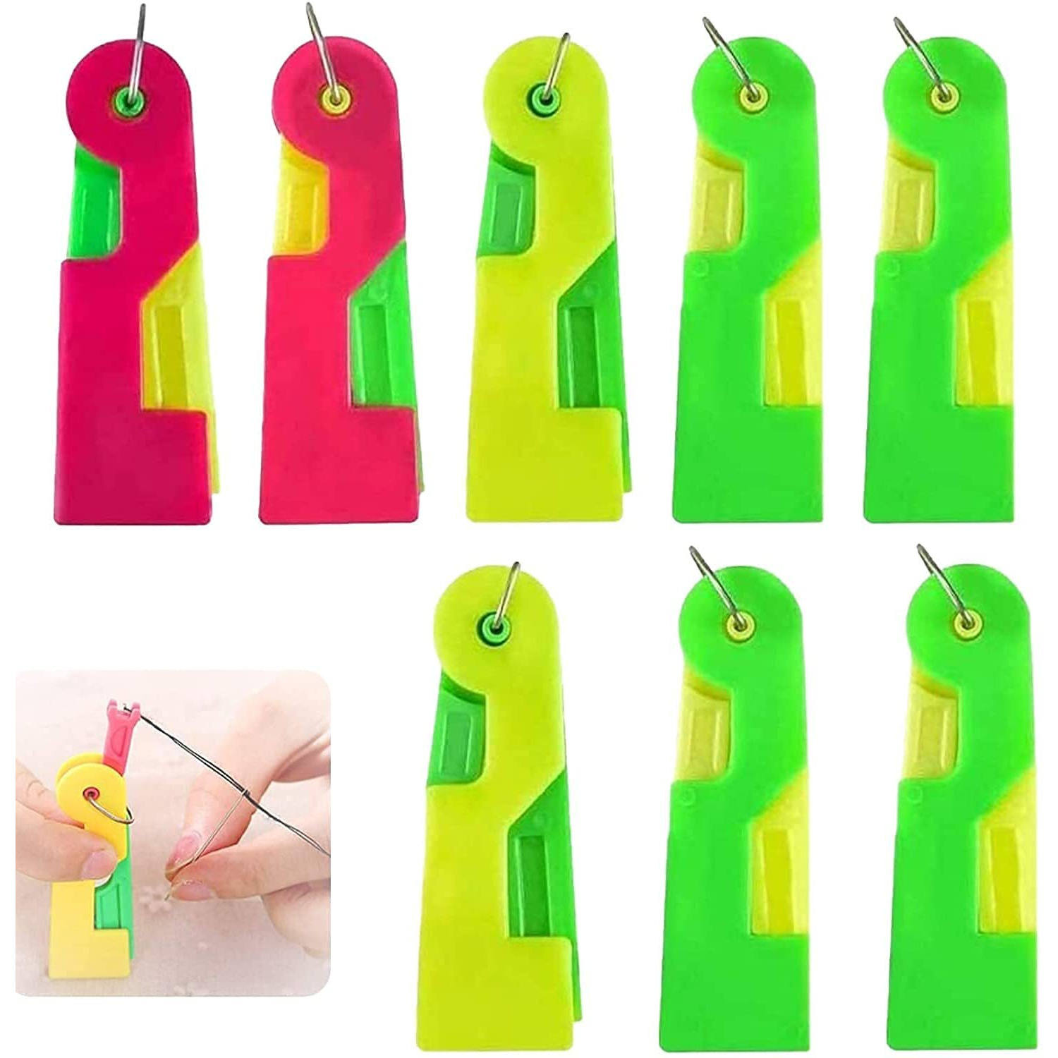 Digsmorden Automatic Needle Threader Thread Guide Elderly Use Device Sewing Tool (Multicolor) Pak Of 3