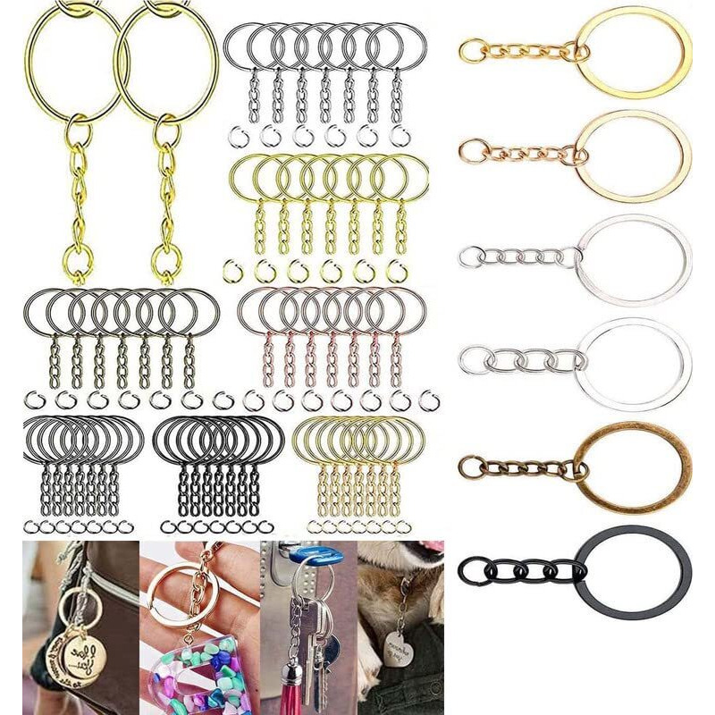 Diy Crafts 5 Only Kerings, Gold, D Hook Type Swivel Clasps Set Metal Lanyard Snap Lobster Claw Clasps Keychain Rings Eye Screws Jump Rings Screw Mindi For Ba (5 Only Kerings, Gold)