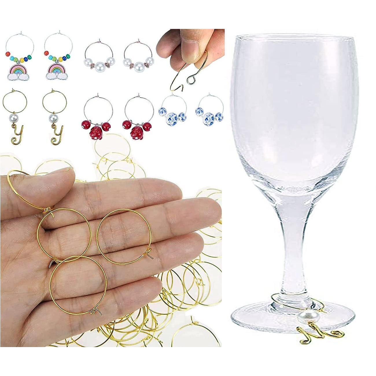 Diy Crafts 10 Pcs, 15Mm Gold Medium 14, Wine Charm Rings, Open Jump Ring, Beading Hoop For Diy Wine Charms, Earrings Silver/Gold/Nickel/Mehandi + Other Jeweller (10 Pcs, 15Mm Gold Medium 14)