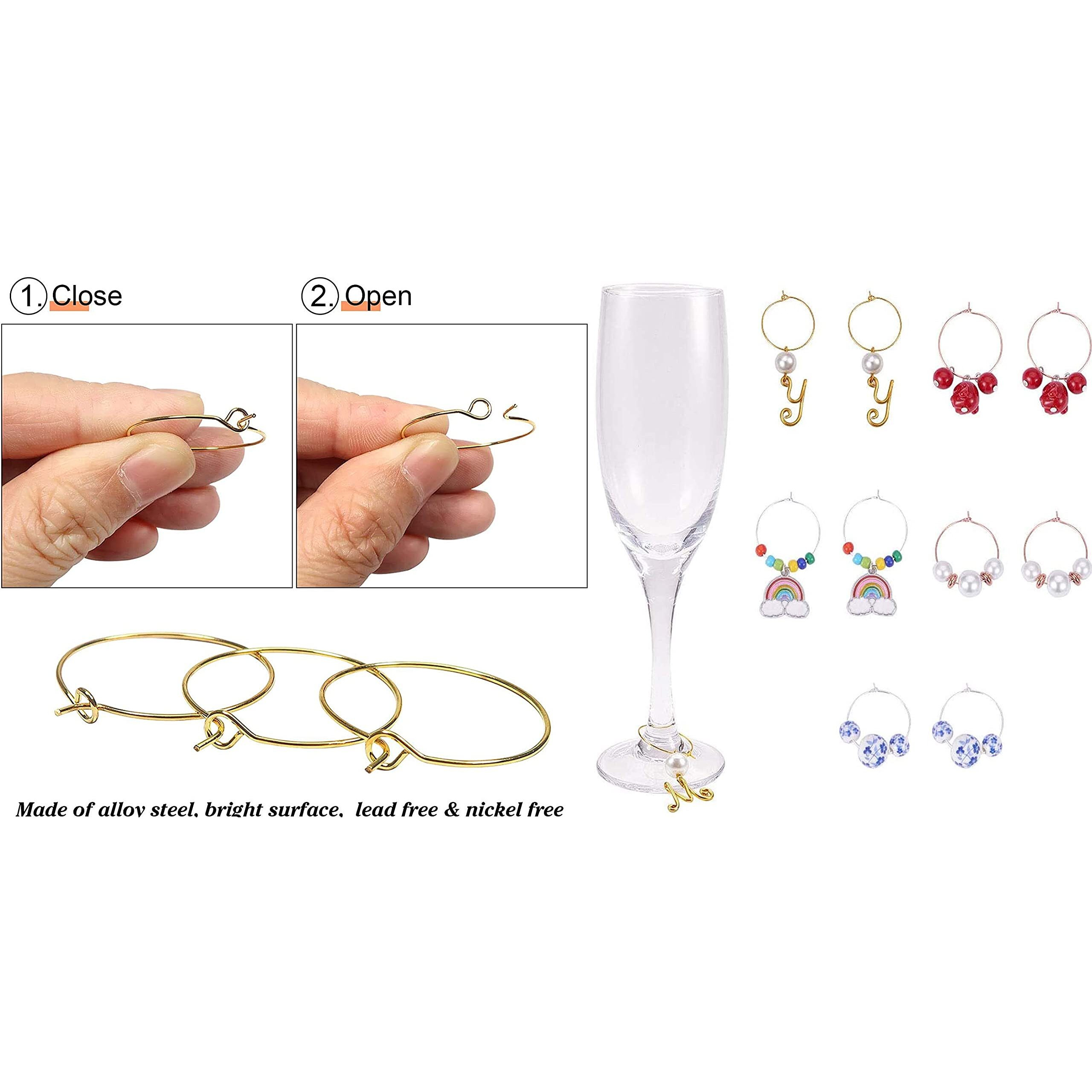 Diy Crafts 10 Pcs, 15Mm Gold Medium 14, Wine Charm Rings, Open Jump Ring, Beading Hoop For Diy Wine Charms, Earrings Silver/Gold/Nickel/Mehandi + Other Jeweller (10 Pcs, 15Mm Gold Medium 14)