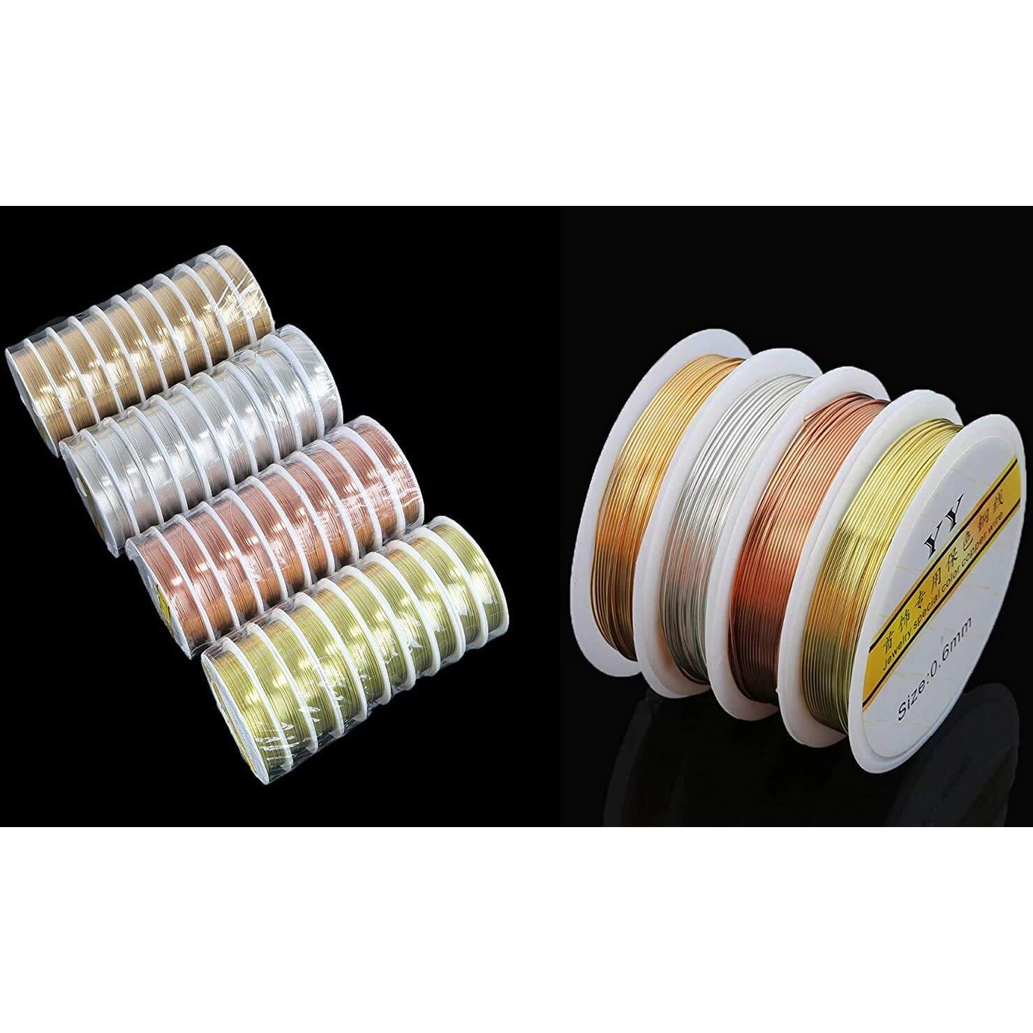Diy Crafts Pack Of 10 Roll, 0.4.Mm, New 0.3/0.4/0.5/0.6/0.8/1Mm Silver Gold Copper Wire Craft Beads Rope Beading Wire For Bracelet Necklac(Pack Of 10 Roll, 0.4.Mm)