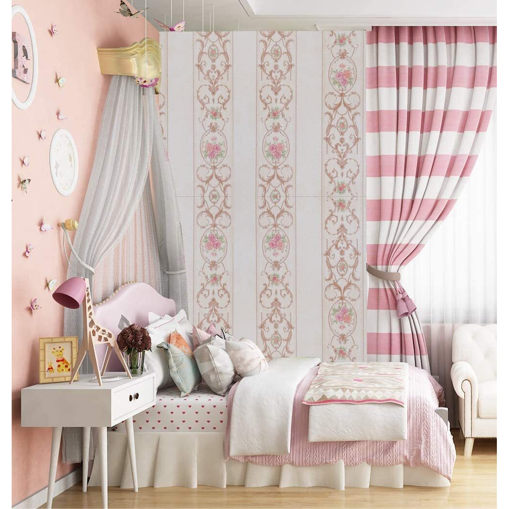 Elton Diy Wall Paper/Wall Sticker Self Adhesive Highlighter Elegant Living Room Bed Room Decoration Furniture Make Over Interior Exterior Easily Removable Beige Vintage Flower(45X500Cm)