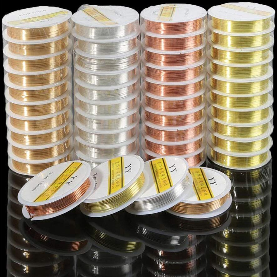 Diy Crafts Pack Of 10 Roll, 0.3Mm, New 0.3/0.4/0.5/0.6/0.8/1Mm Silver Gold Copper Wire Craft Beads Rope Beading Wire For Bracelet Necklace(Pack Of 10 Roll, 0.3Mm)