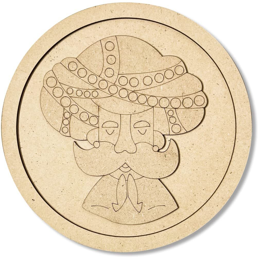 Adikala Mdf Ram Ram Sa Cutout Engraved Design Wall Plate Base With Frame Cutout For Diy Craft