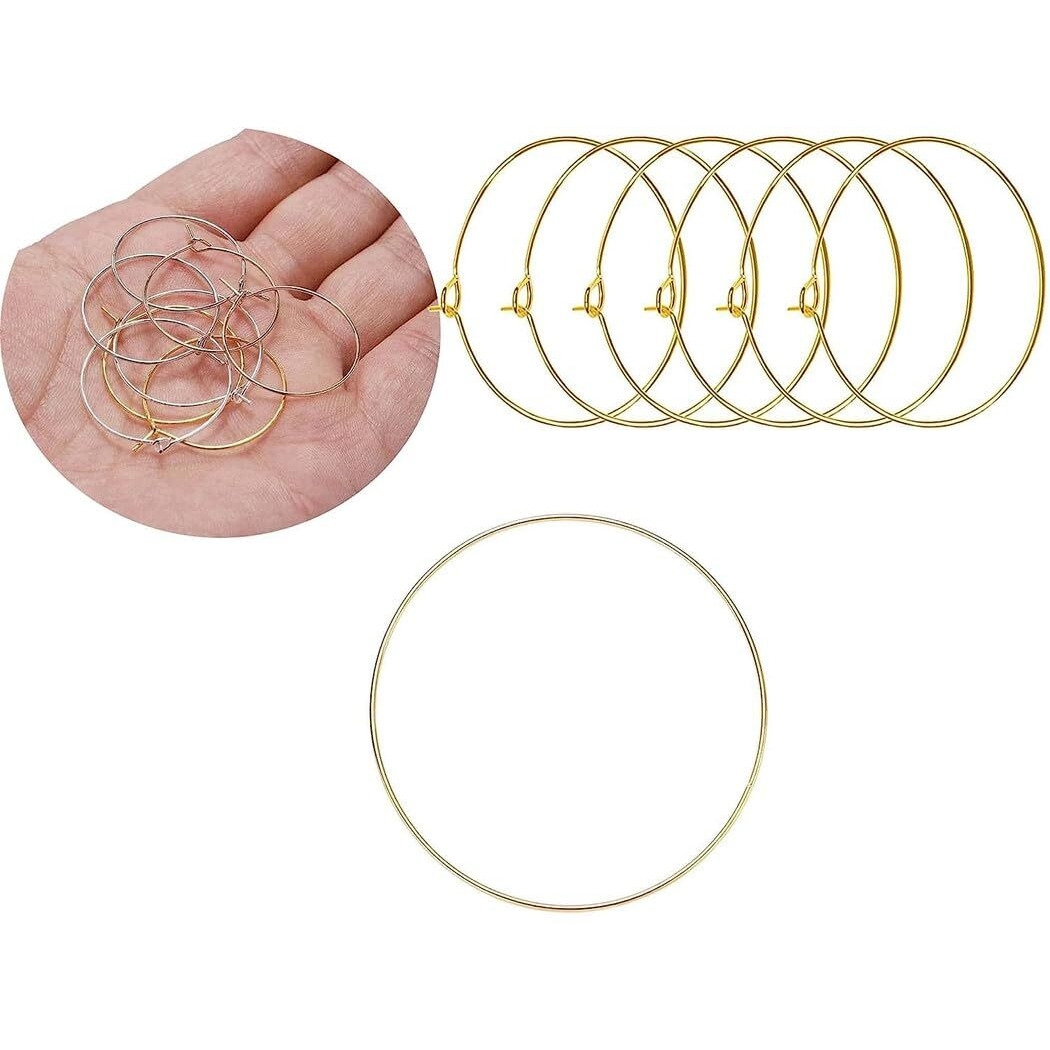 Diy Crafts 100 Pcs, 30Mm Silver Small 12, Wine Charm Rings, Open Jump Ring, Beading Hoop For Diy Wine Charms, Earrings Silver/Gold/Ni (100 Pcs, 30Mm Silver Small 12)