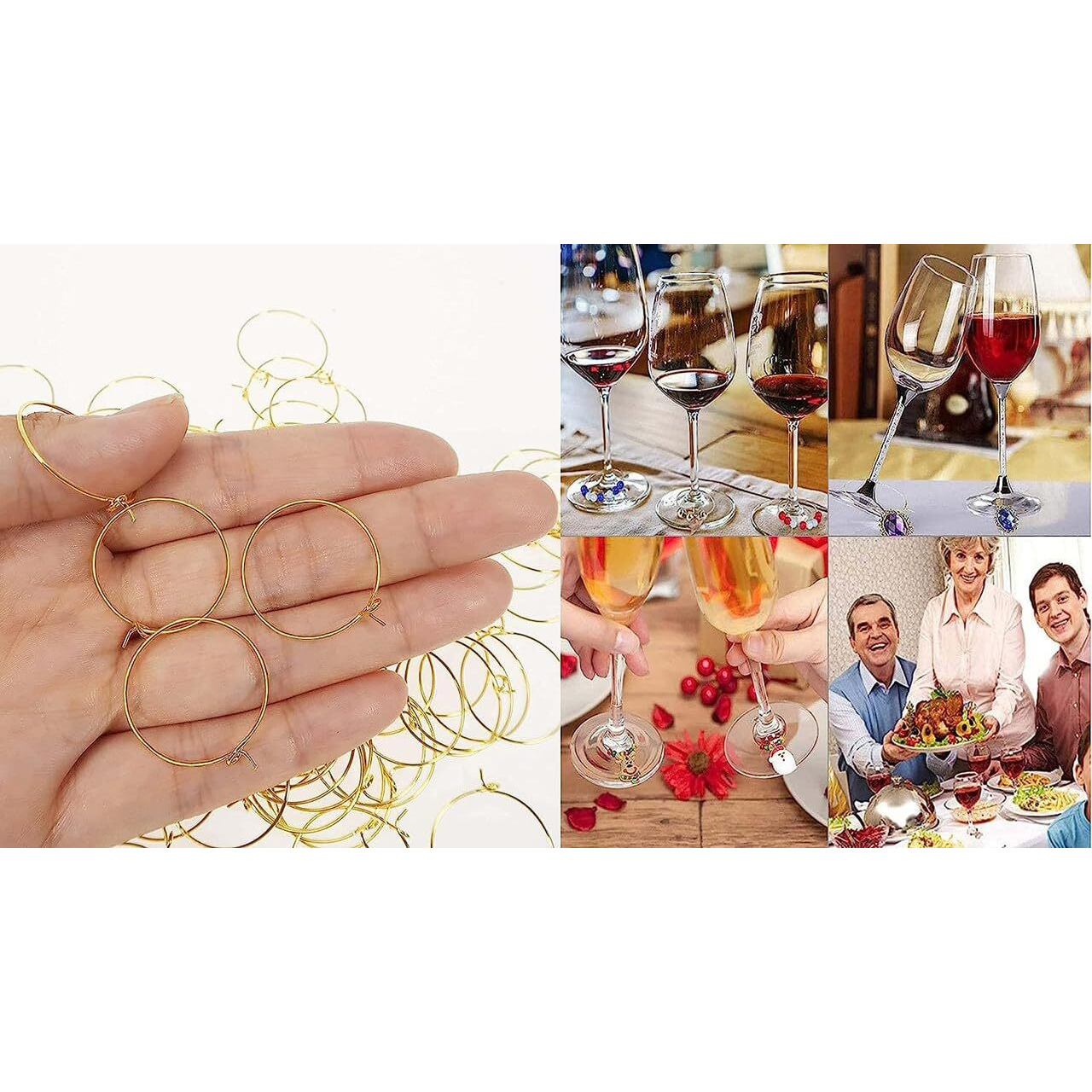 Diy Crafts 100 Pcs, 30Mm Silver Small 12, Wine Charm Rings, Open Jump Ring, Beading Hoop For Diy Wine Charms, Earrings Silver/Gold/Ni (100 Pcs, 30Mm Silver Small 12)