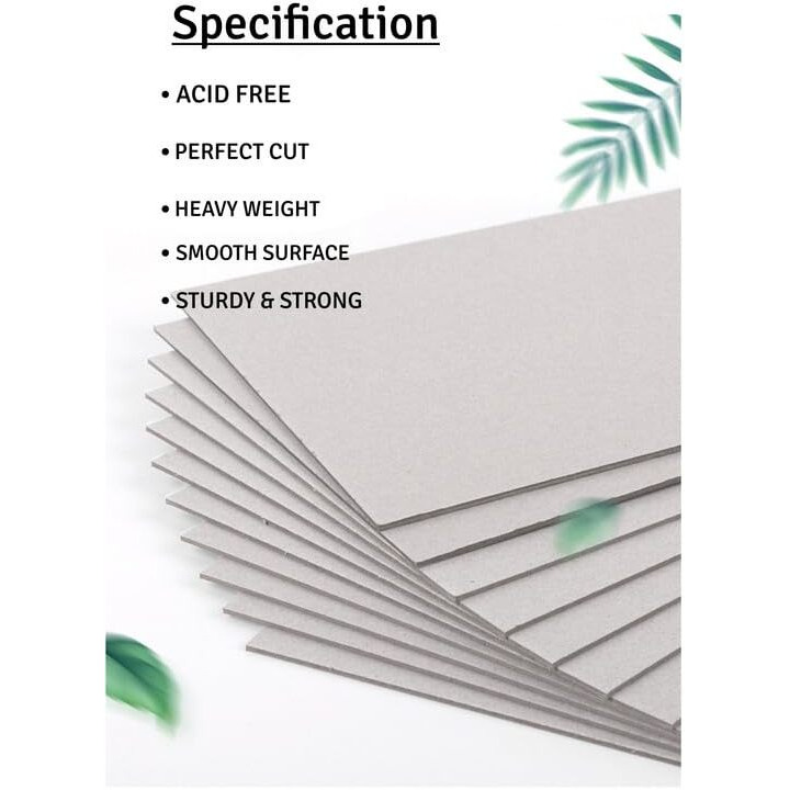 Townbus - A4 | 20 Nos Of 2Mm (1260 Gsm) Thick Grey Board, Book Binder Board, Heavy Duty Chipboard For Document Protector, Mailer, Art & Craft, Diy