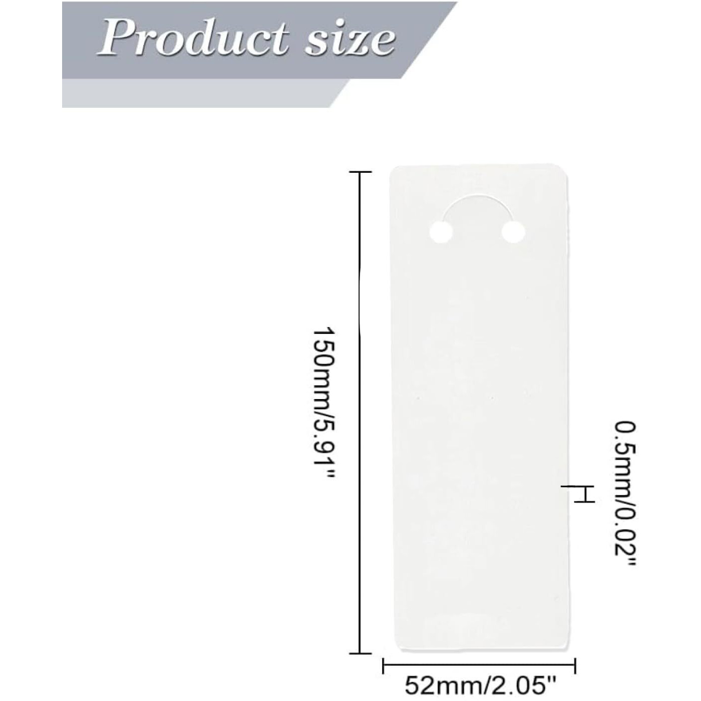 Festiko Keychain Display Cards (White B, Pack Of 500 Pcs, 5.9"*2"), Keyring Display Cards, Jewellery Display Cards